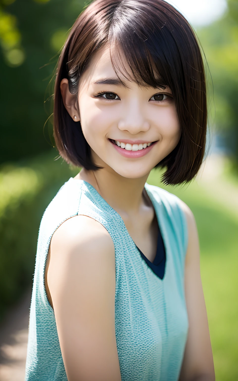 asian teenage, small underwaer, short hair, hiperrealistit, 4k, beautiful smile, small breath