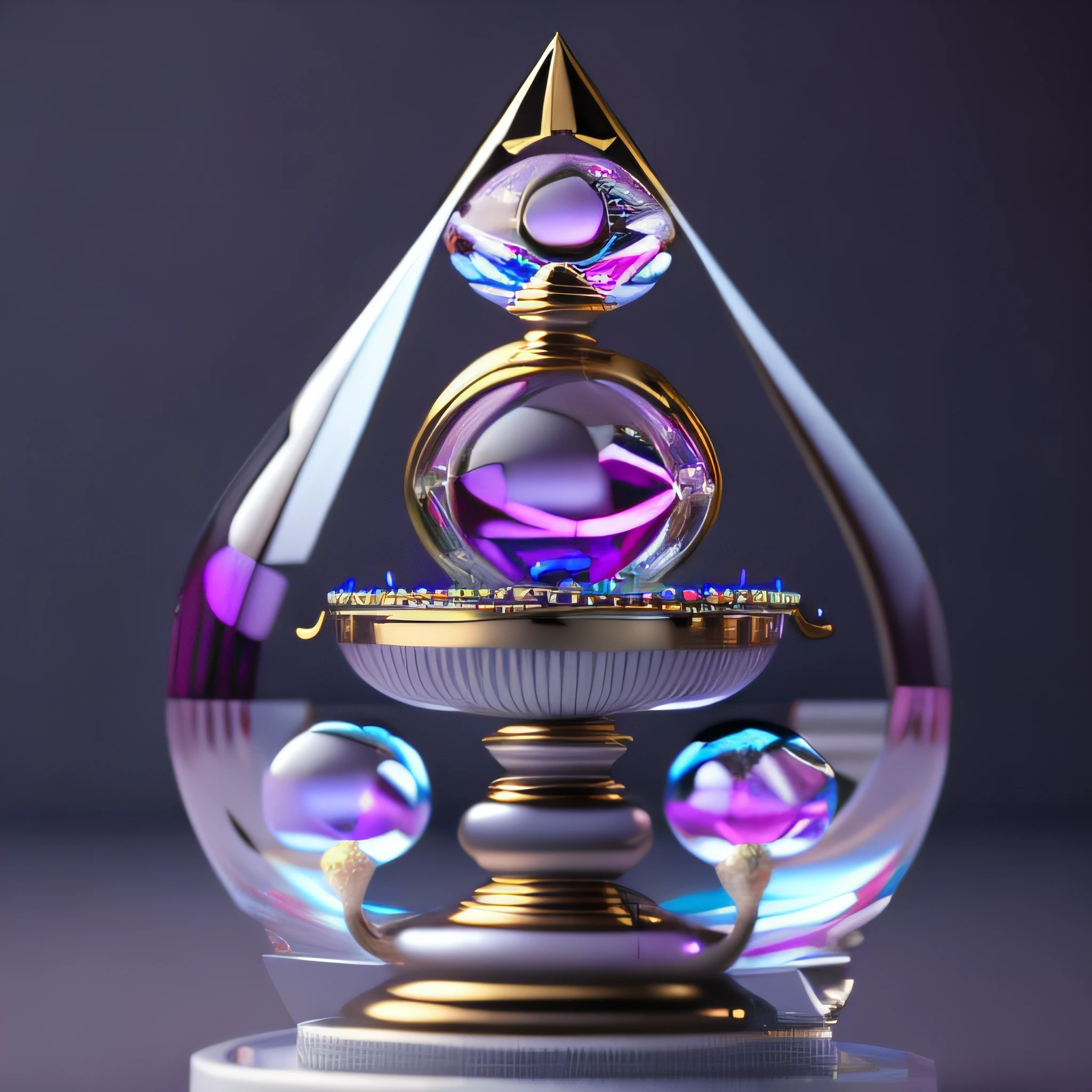 Photo of DivineStatue InkPunk(Additional weapons),A lovely Libra,Made of crystal balls,Lots of detail,Highly detailed and complex conceptual art trend with low-poly eyes ArtStation 8K