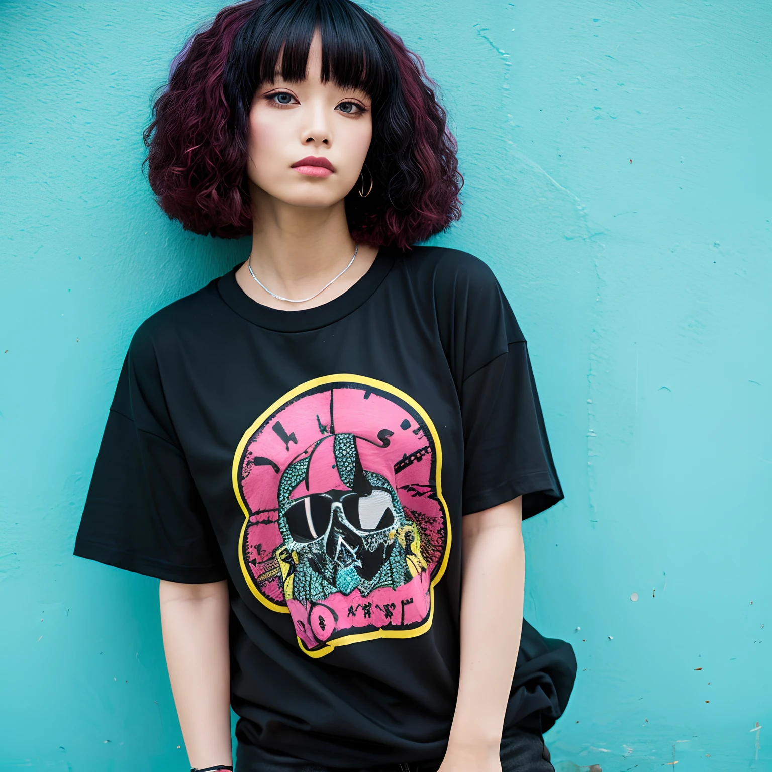 Black T-shirt　punk fashion　Okinawa
