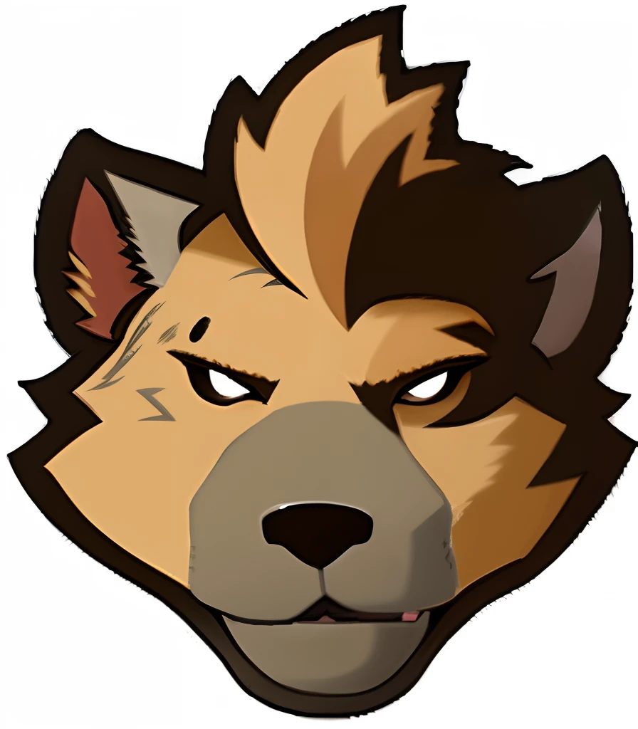A cartoon dog with a big head and a big nose, gnoll, portrait of a gnoll, hyena fursona, angiewolf, anthro wolf face, discord pfp, goldenwolf, avatar for website, SFW version, a dingo mascot, retarded wolf portrait, protogen, hyena, sfv, koda kazuma, fursona