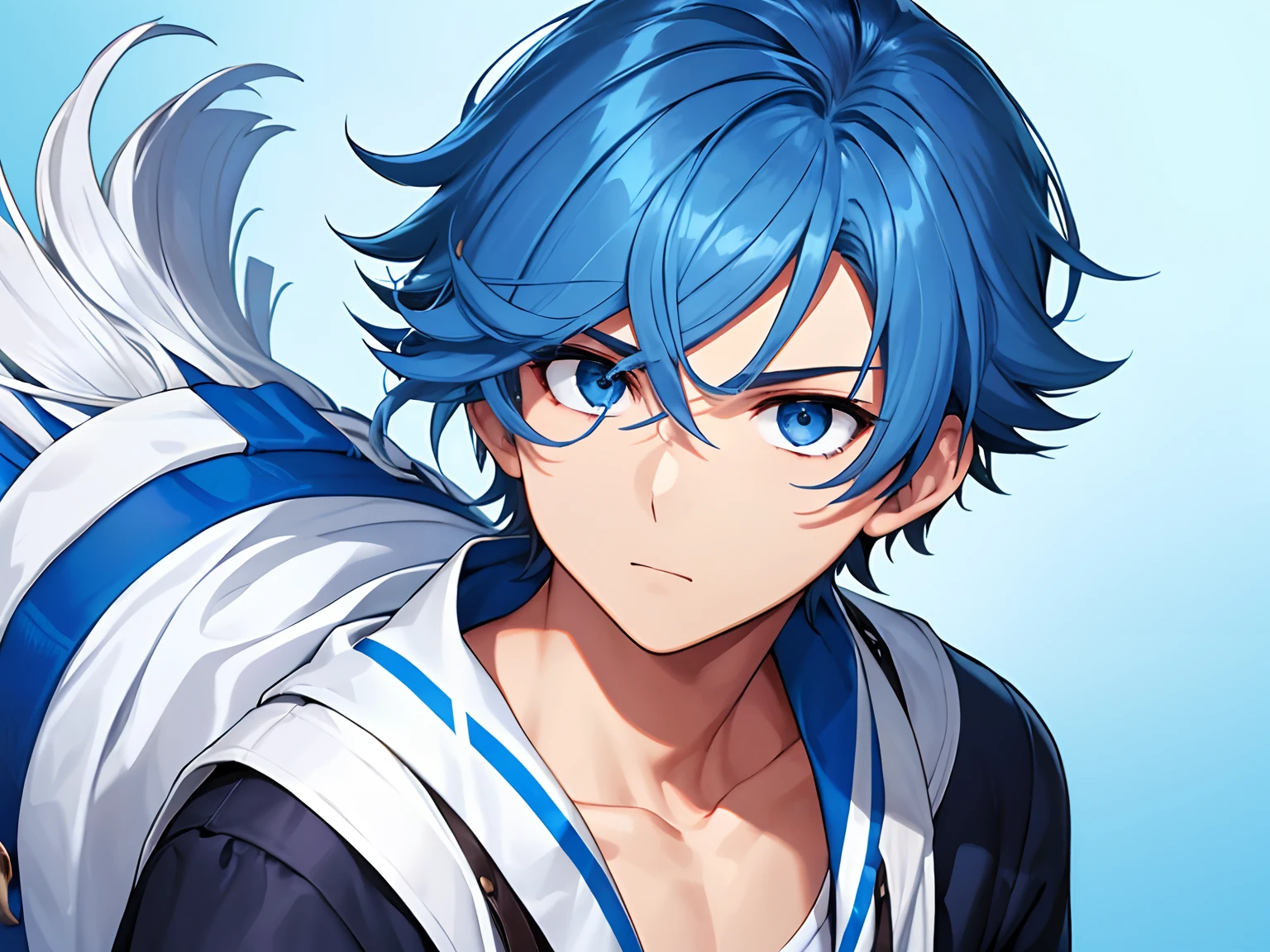Homen, adolescente, cabelo branco, cabelo curto, cabelo espetado, olhos azuis, olho azul claro, cabelo BRANCO, fios pretos
