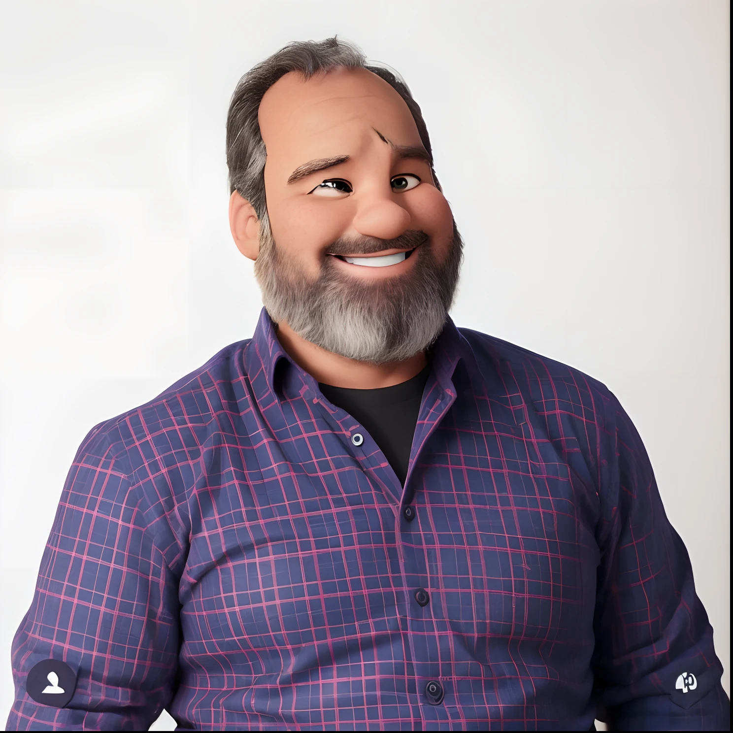 Homem sorrindo, no estilo Disney pixar. Alta qualidade, melhor qualidade.