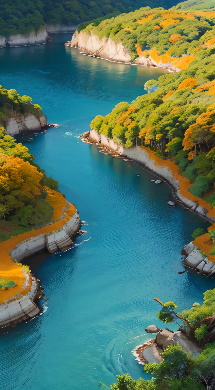 The sea is filled with an elegant, deep blue,The forest is full of greenery,The earth concocts a calm and inclusive brown,The sky is warm orange and yellow... The world is like a high-quality painting with a high color scheme,It inspires us a lot。