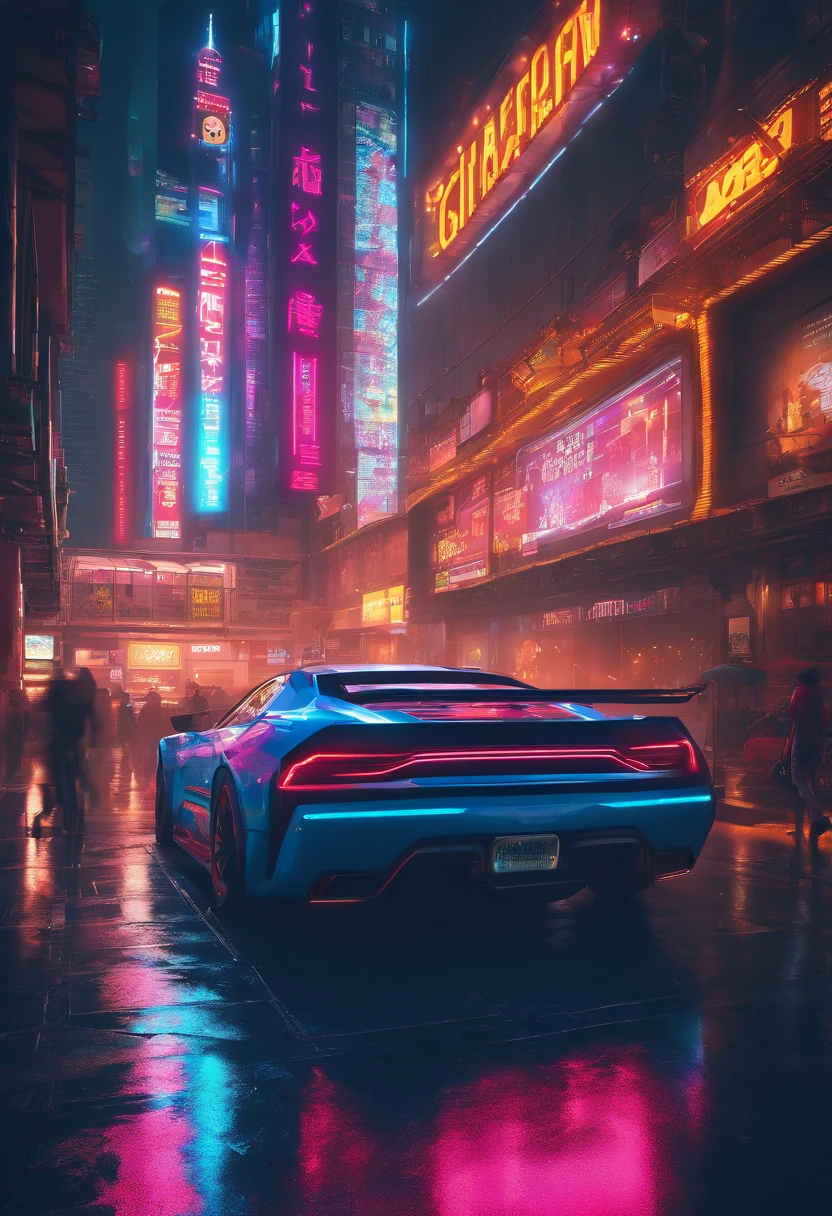 (best quality,4k,8k,highres,masterpiece:1.2),ultra-detailed,(realistic,photorealistic,photo-realistic:1.37),bright blue neon cyberpunk city,cityscape,night scene,glowing,modern architecture,skyscrapers,reflection,hovering cars,futuristic atmosphere,vibrant colors,dystopian,high-tech,urban life,active street,neon lights,light trails,sleek design,electricity,technology,pulsating energy,people wearing futuristic outfits,glass windows,metallic surfaces,shadows and highlights,depth of field,urban decay,gritty,exciting,fast-paced,streets filled with life,blurred motion,electronic billboards,traffic,steam rising from vents,rain-soaked roads,skylines,secret alleyways,underground hideouts,raintech umbrellas,night markets,hidden identities, bustling crowds, cipher codes, artificial intelligence, nocturnal ambiance, immersive experience, mysterious atmosphere, cybernetic enhancements, holographic displays, transmission towers, virtual reality integration, augmented reality advertisements, panoramic view, urban exploration.