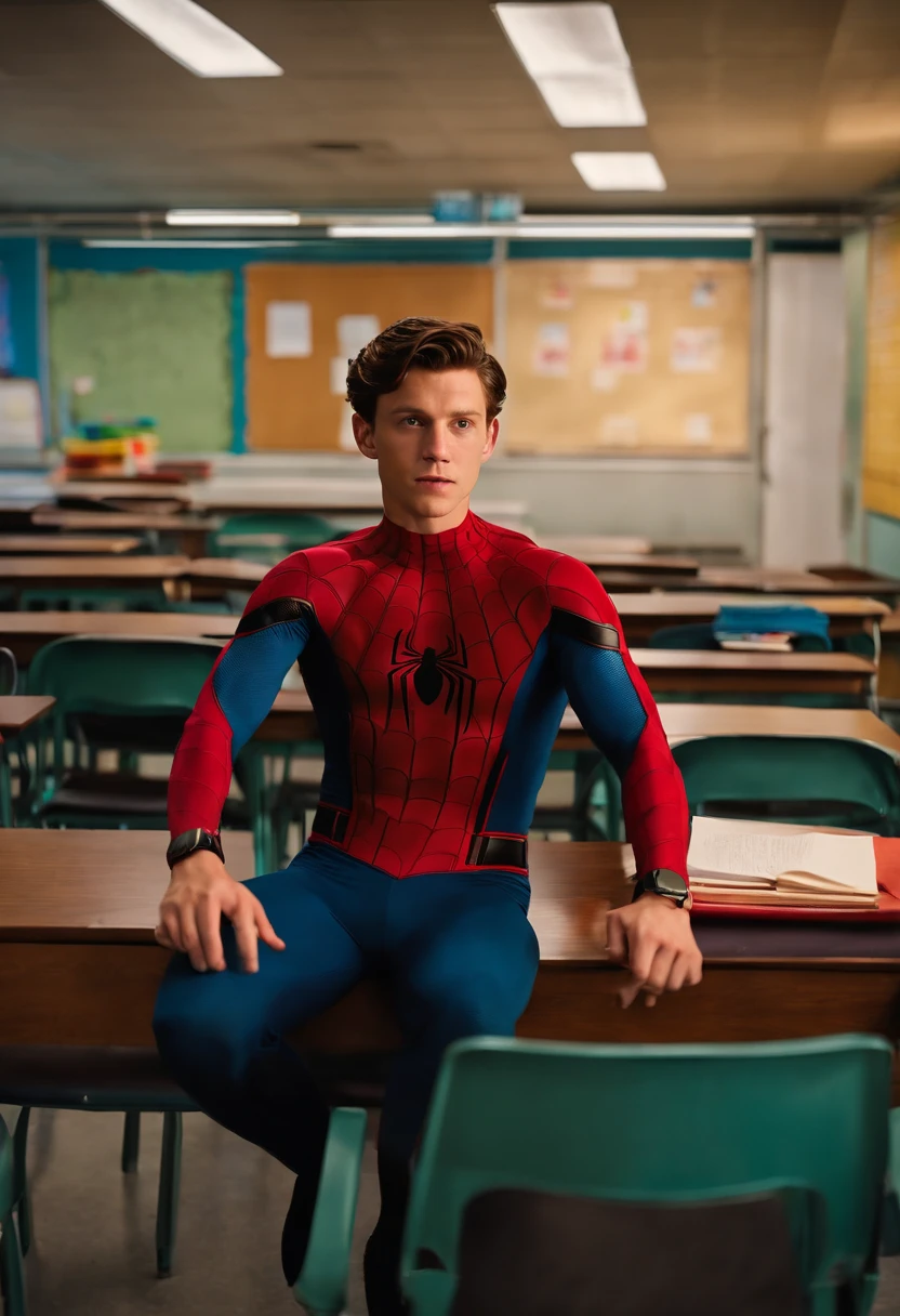 Tom Holland as Spider-Man in a Classroom