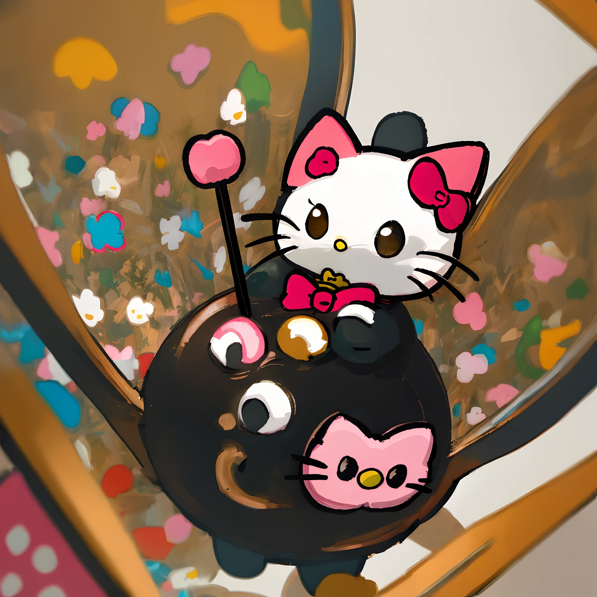 Hello kitty holding a