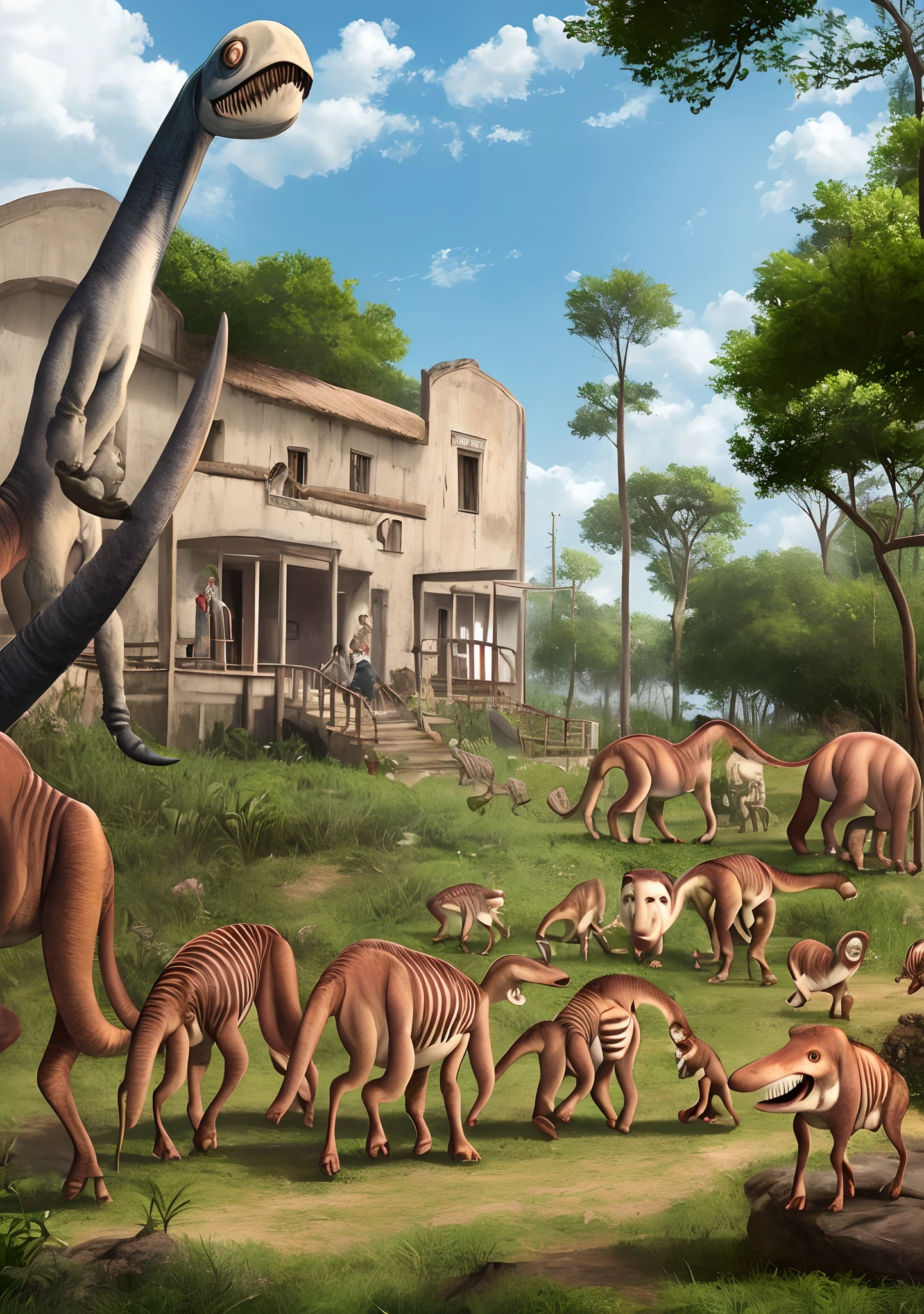 Cenario infantil da epoca dos dinossauros