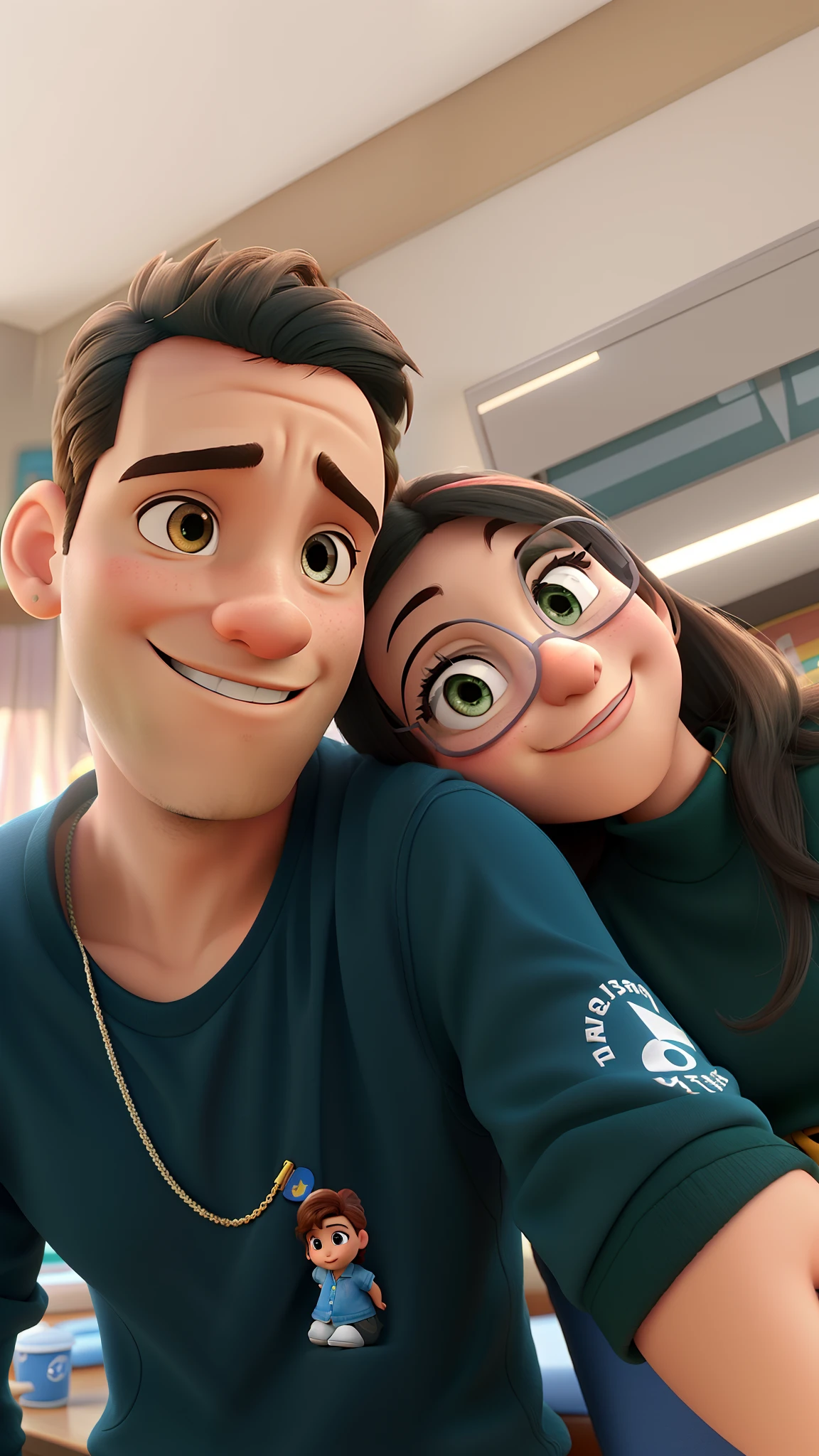 Casal qualidade alta, melhor qualidade, estilo Disney Pixar.