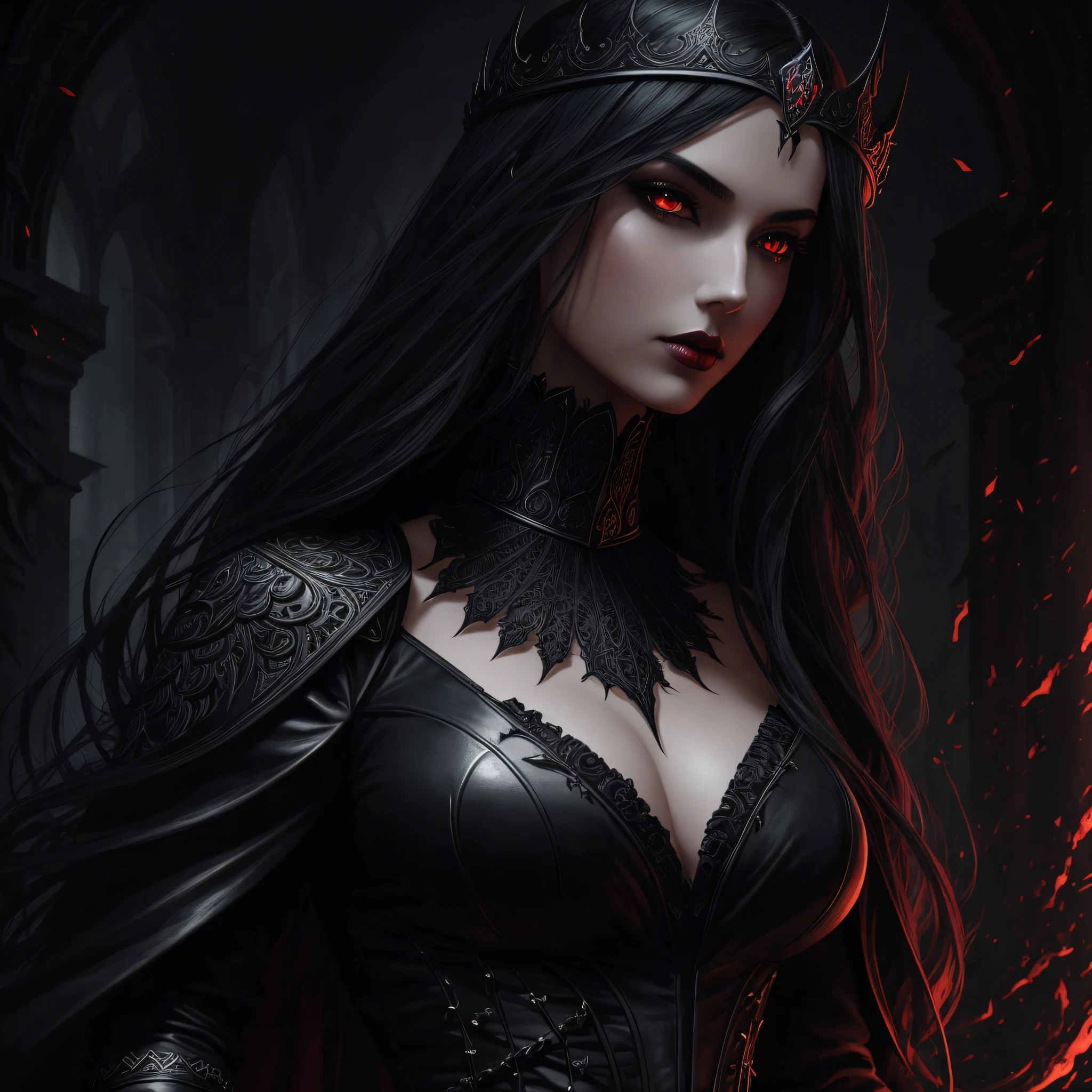67-year-old evil queen, her name is Anne Johanne. insanely beautiful, impossibly curvy.
She oozes sensuality without trying, She's tempting seductive without even noticing. extremely exotic features.
She's sassy, manipulative, twisted, kind, wicked, gentle, possessive and sharp.
fantasy art for graphic novel, visual novel masterpiece, detailed face, full body, front view, ultra-detailed, uhd, 32k.