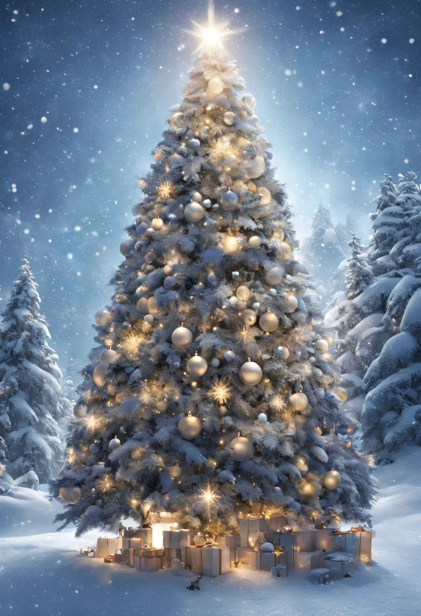Live Action、The large、Glittering Christmas Tree、Shining snow、Fantastical