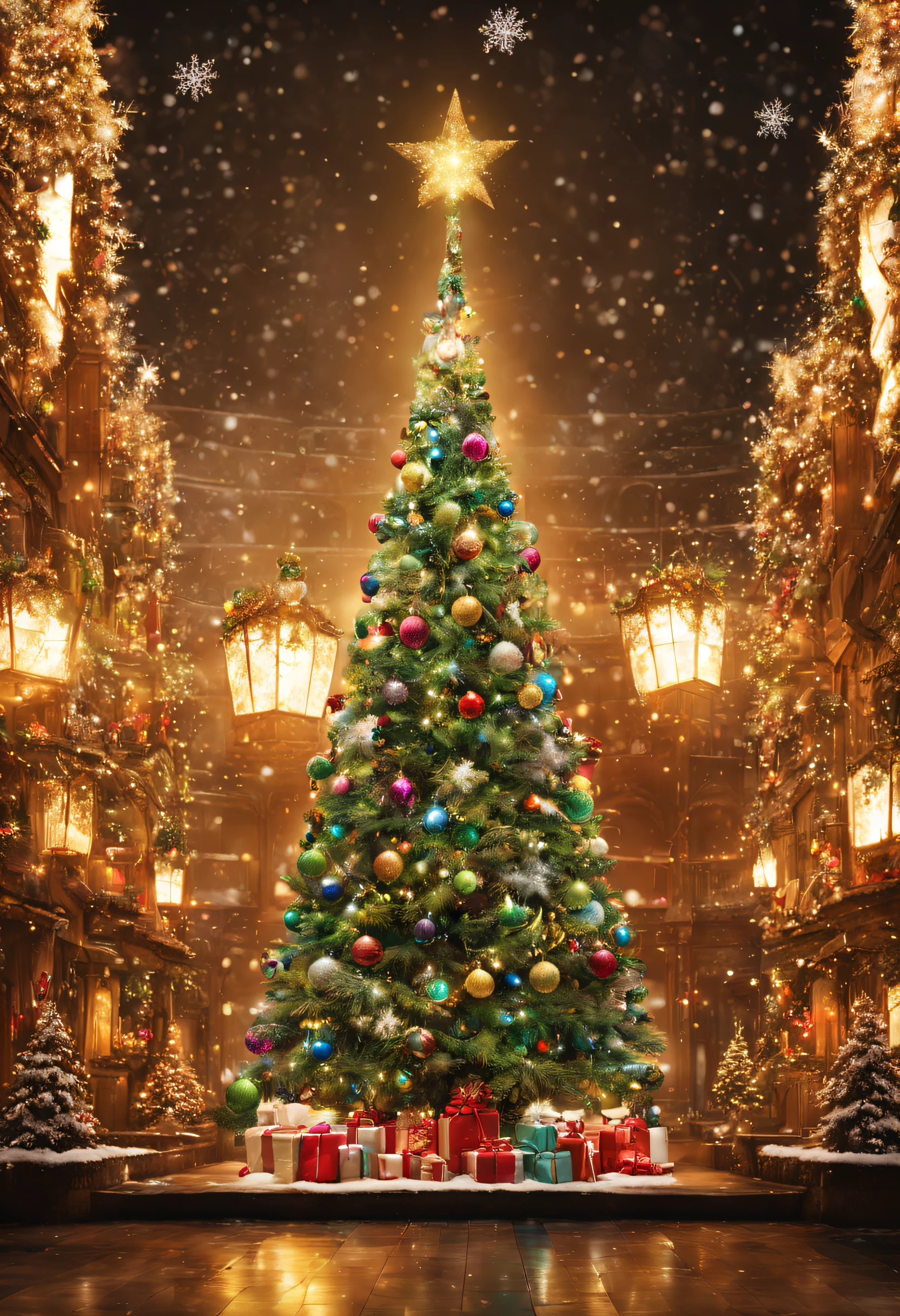 Live Action、The large、Glittering Christmas Tree、Shining snow、Fantastical