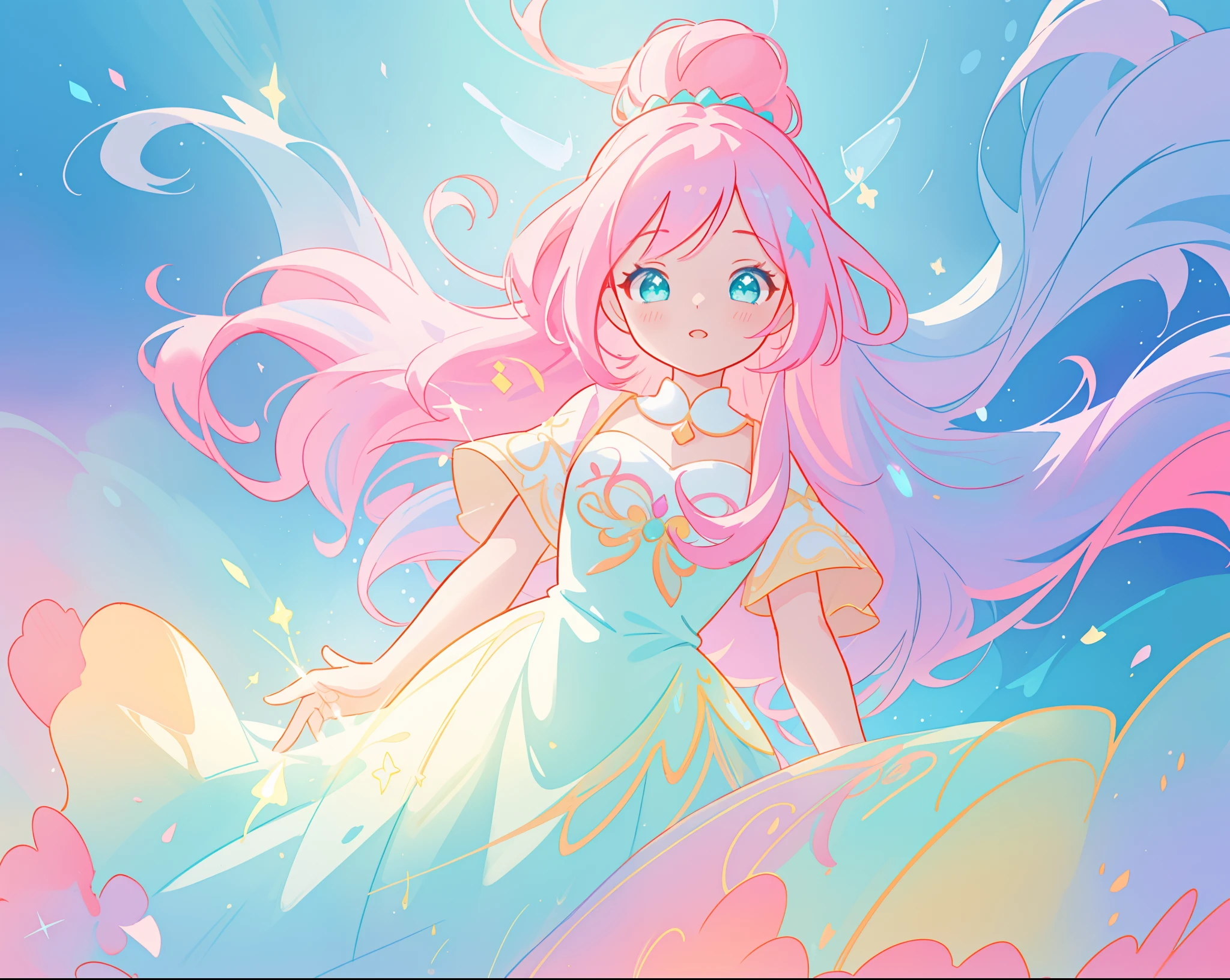 <lora:Konpeto_Style_Dim32:0.8>, , ((masterpiece,best quality)), absurdres, <lora:Tasi_AFK_Anime:0.8>, Tasi_AFK, long pink hair, fairy, fairy wings, dress, thighhighs,   side view,  solo, smiling, looking at viewer, cowboy shot,  cinematic composition, , contrapposto,