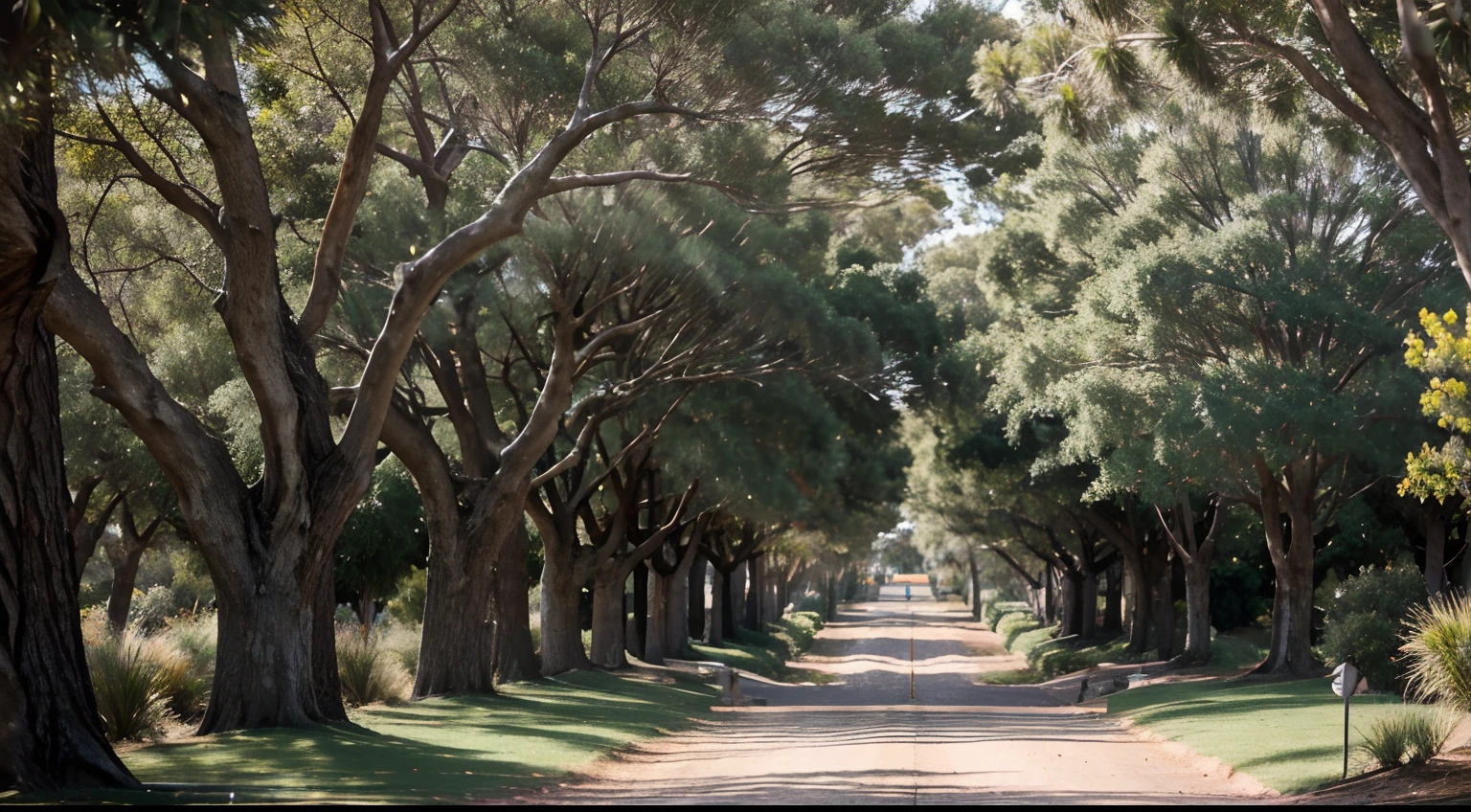 a hyper realistic photography of Kings Park\ in Perth, Western Australia, no people, Nikon D850 DSLR 4k camera, 100mm lens, F 1.2 aperture setting, bright and natural lighting, vibrant, fun and relaxing atmosphere