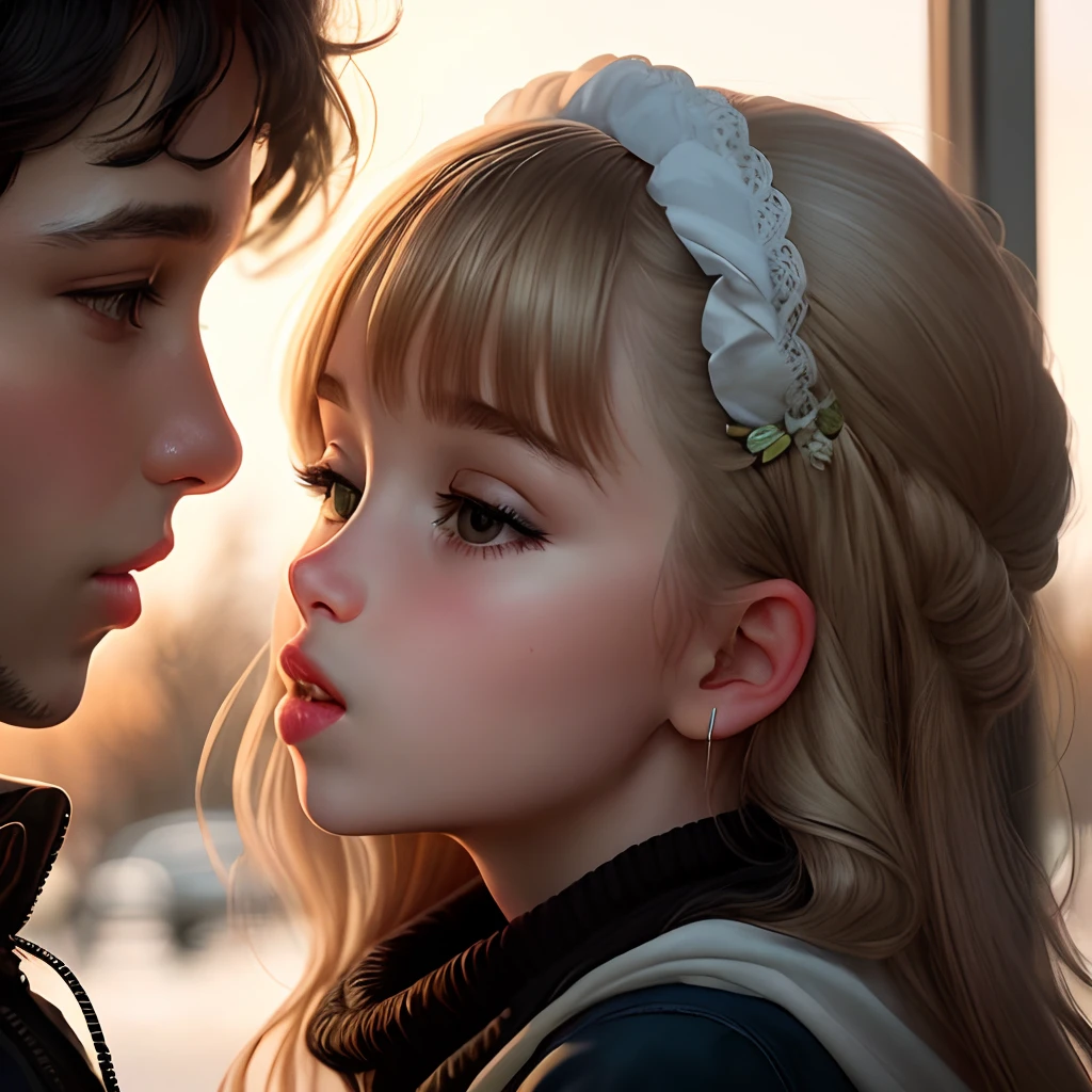 Girl kissing