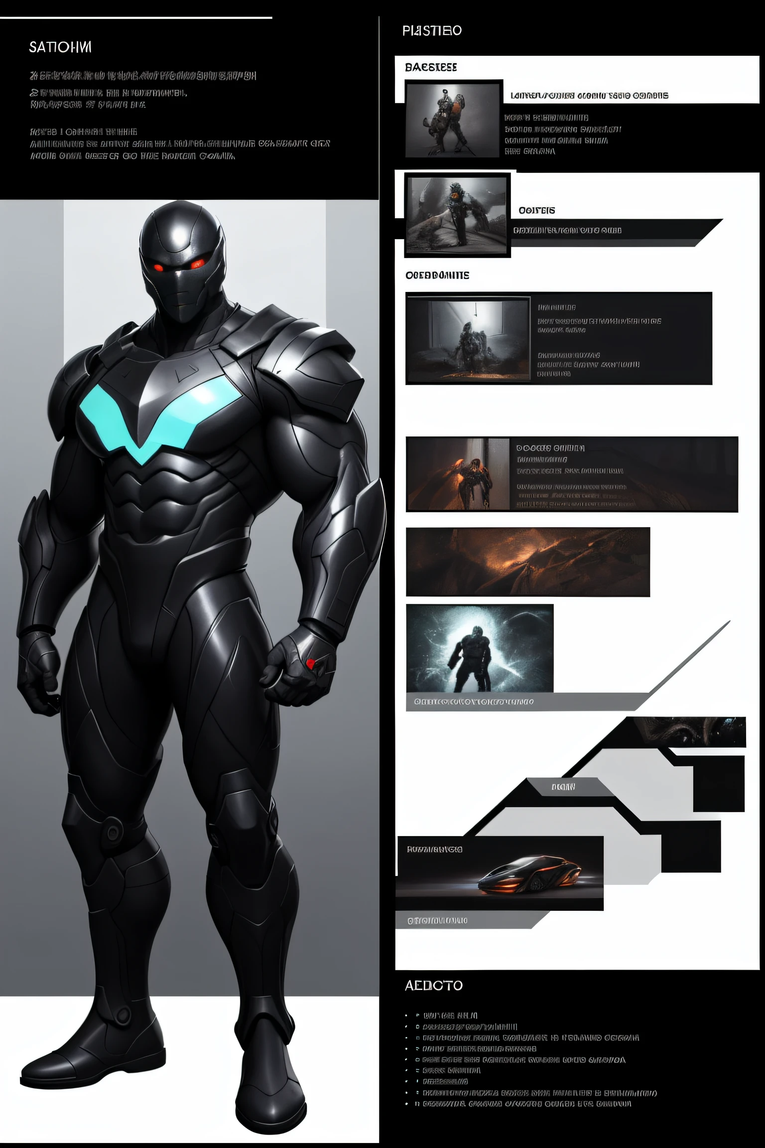 Close-up of a character, ((Character concept art)), ((character design sheet, Same character, front, from the side, Back)) Character image, Video game character design, Video game character design , ((Masterpiece)), (((Best quality))), illustration, environment Scene change, Pose too, (Single background, white background: 1.3) lap, multiple_Views, Concept art, chop, Multiple views, ( Multiple views of the same character in the same outfit: 1.3.) Biomechanical creature in humanoid form, with opalescent skin and scales, Masterpiece, absolutely perfect, Stunning image, visually rich, Intrinsically detailed, Concept art, by MSchiffer, shiny holographic, cinematic , UHD Wallpaper, 3D, Octane Rendering, Volumetric Lights. Huge muscles, Muscular body, Bodysuit, Bodybuilder Body, Strong Abs, Full Body Create an image of a black warrior after an apocalypse in the future, huge muscles, huge pecs, chiseled abs, huge pecs, exaggeratedly large muscles. Full body photo, cyborg suit, muscular body, gigachad, staring eyes, Waiting, Arms outstretched, Waiting, Standing Art neon light, in the dark of the night, Colored, Detailed, 4k