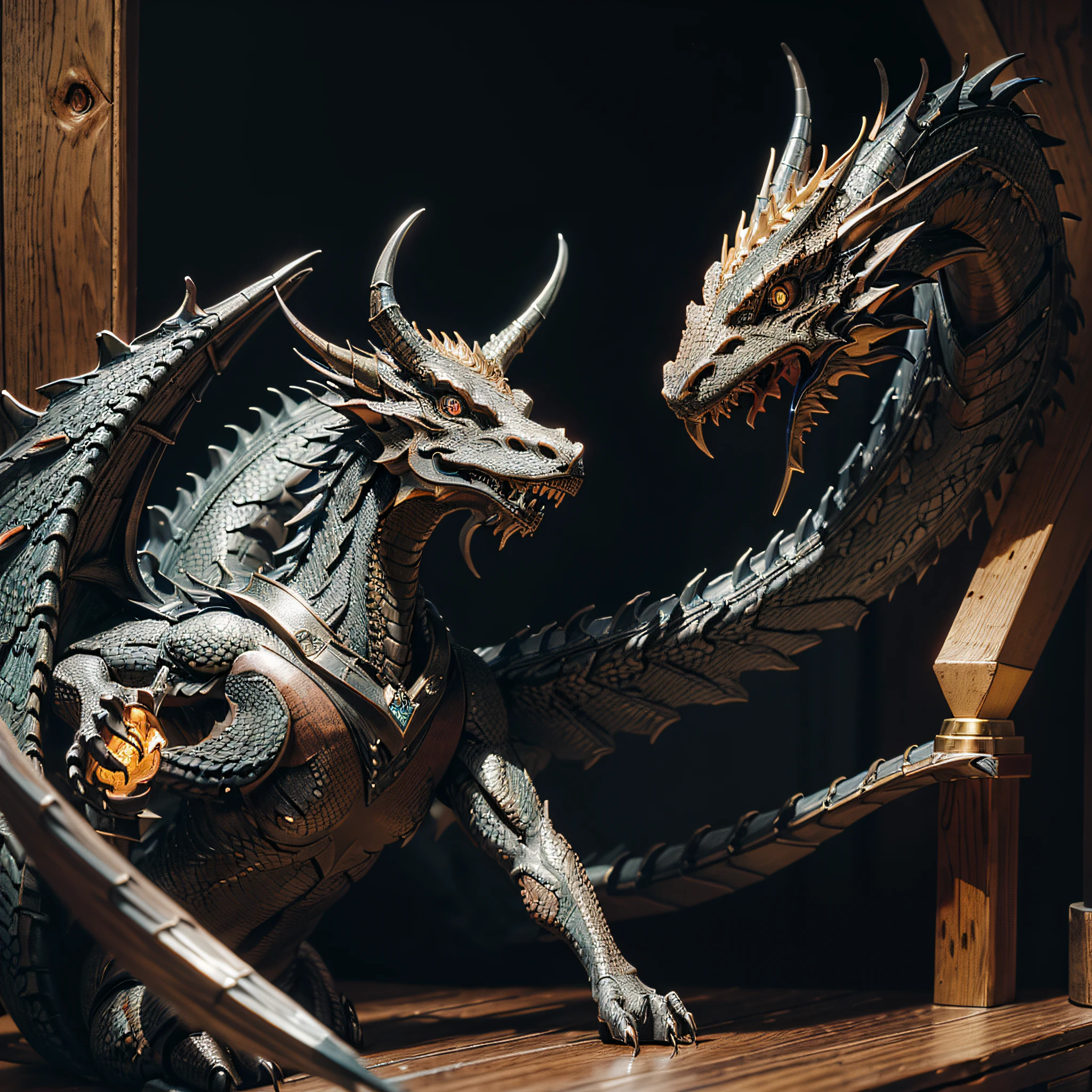 a white dragon in battle, epic fantasy oil painting, highly detailed dragon anatomy, intricate scales, sharp claws, powerful wings, fierce expression, dramatic pose, intense battle scene, dark stormy sky, lightning strikes, magical energy, cinematic lighting, vibrant colors, rich textures, masterpiece, 8k, hyper detailed, photorealistic
