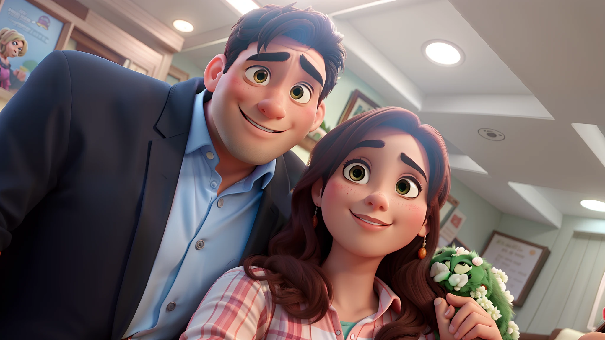 romantic couple, igual aos filmes Disney Pixar