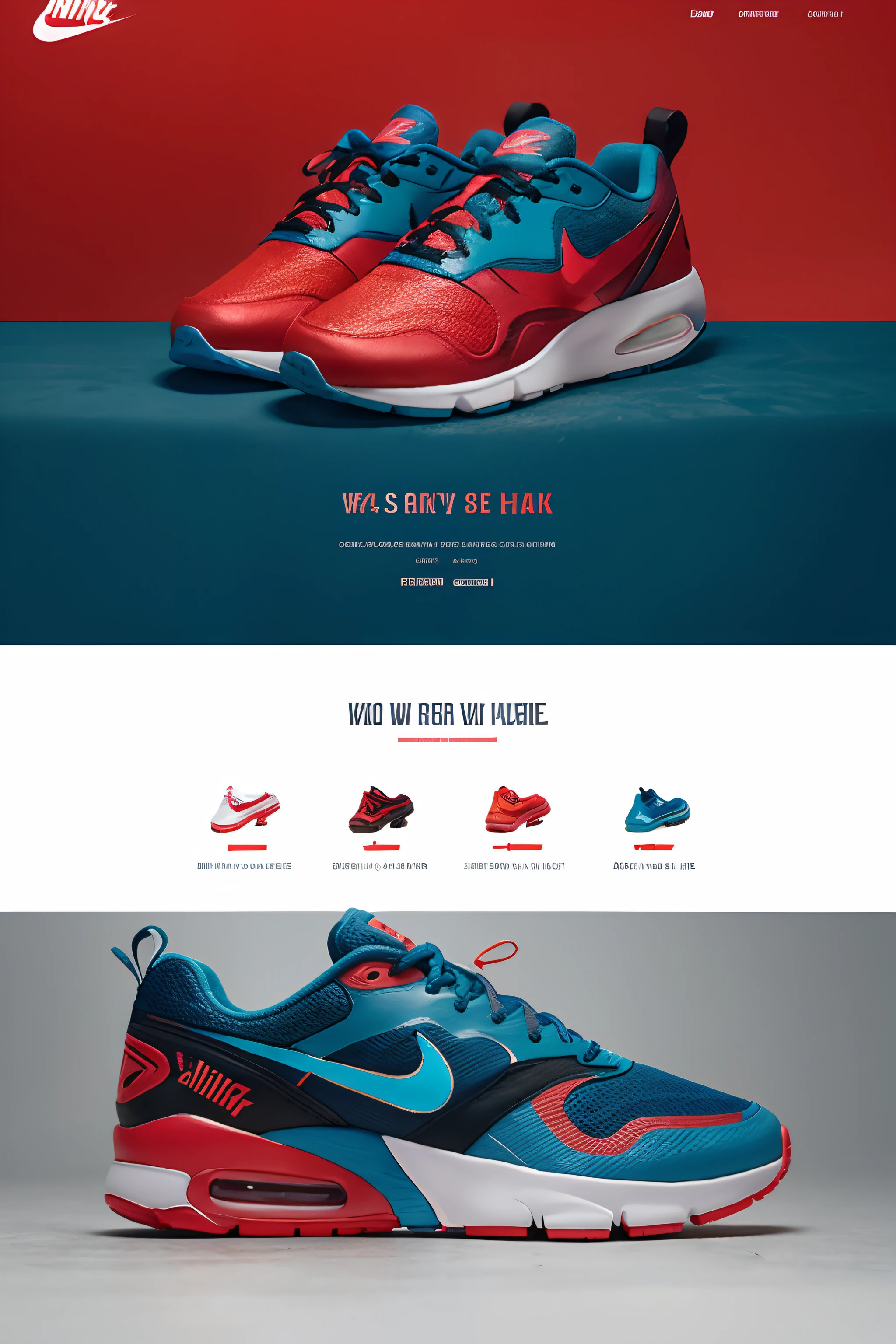 Beautiful website for shoes ui, ux, ui/ux nike, red, blue, teal, yellow, running person website - - v4, stylize 750.