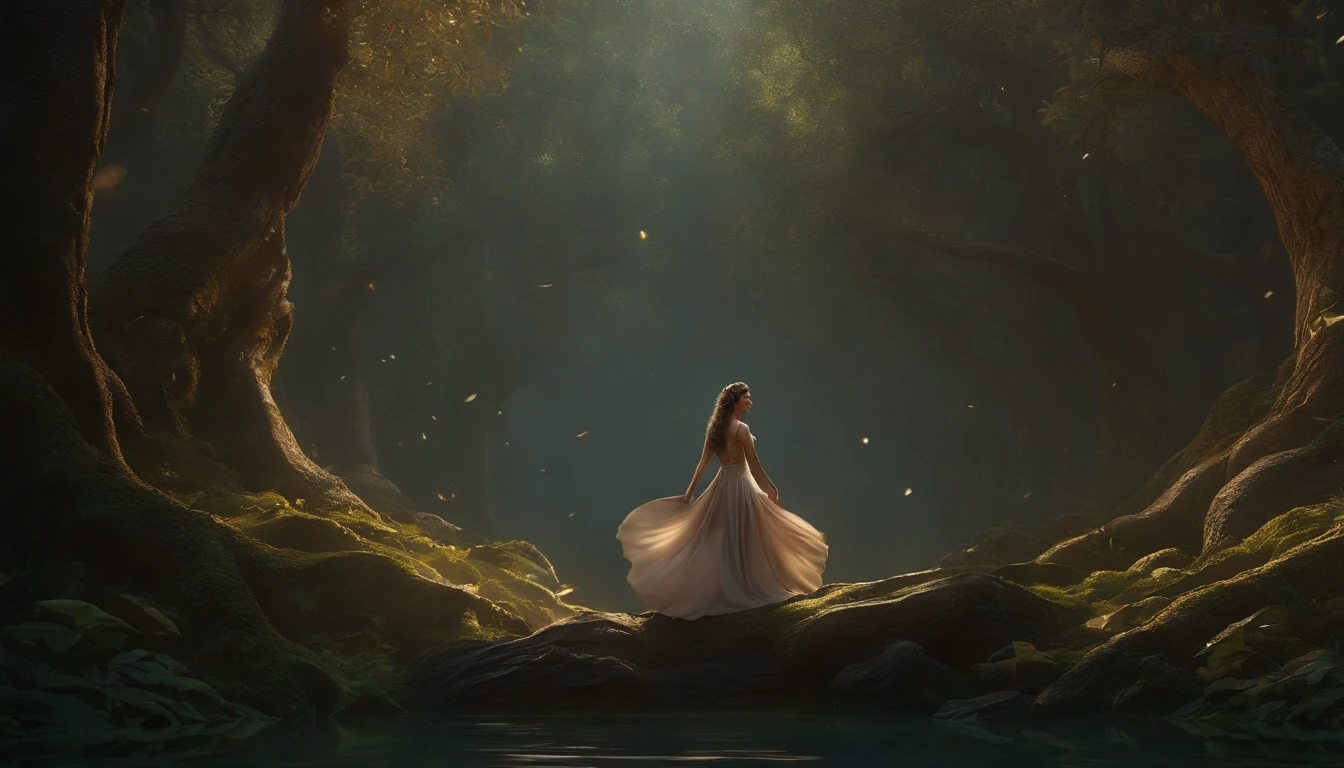 Young Pandora (In Greek mythology) Open the mystery box, Sexier clothes, Multicolored chaotic energy, Standing in a dark forest of desolate trees,, Shining with powerful energy. realisitic, stunning realistic photograph, 3d rendered, octan render, intrincate detail, Cinematics, trending on Artstation, Isometric, Centered hipereallistic cover photo, awesome full color, hand drawn, A dark, brave, highly, klimt, erte 12k |, High definition, Cinematics, neoprene, winner of the behance contest, Recommended portraits on Unsplash, stylized digital art, silky, Ultra High Definition, 8K, Motor Unreal 5, ultra sharp focus, Intricate works of art, Agurento, epic, TanvirTamim, trending on Artstation, making: artgerm, h. r. giger and beksinski, highly detaild, vibration