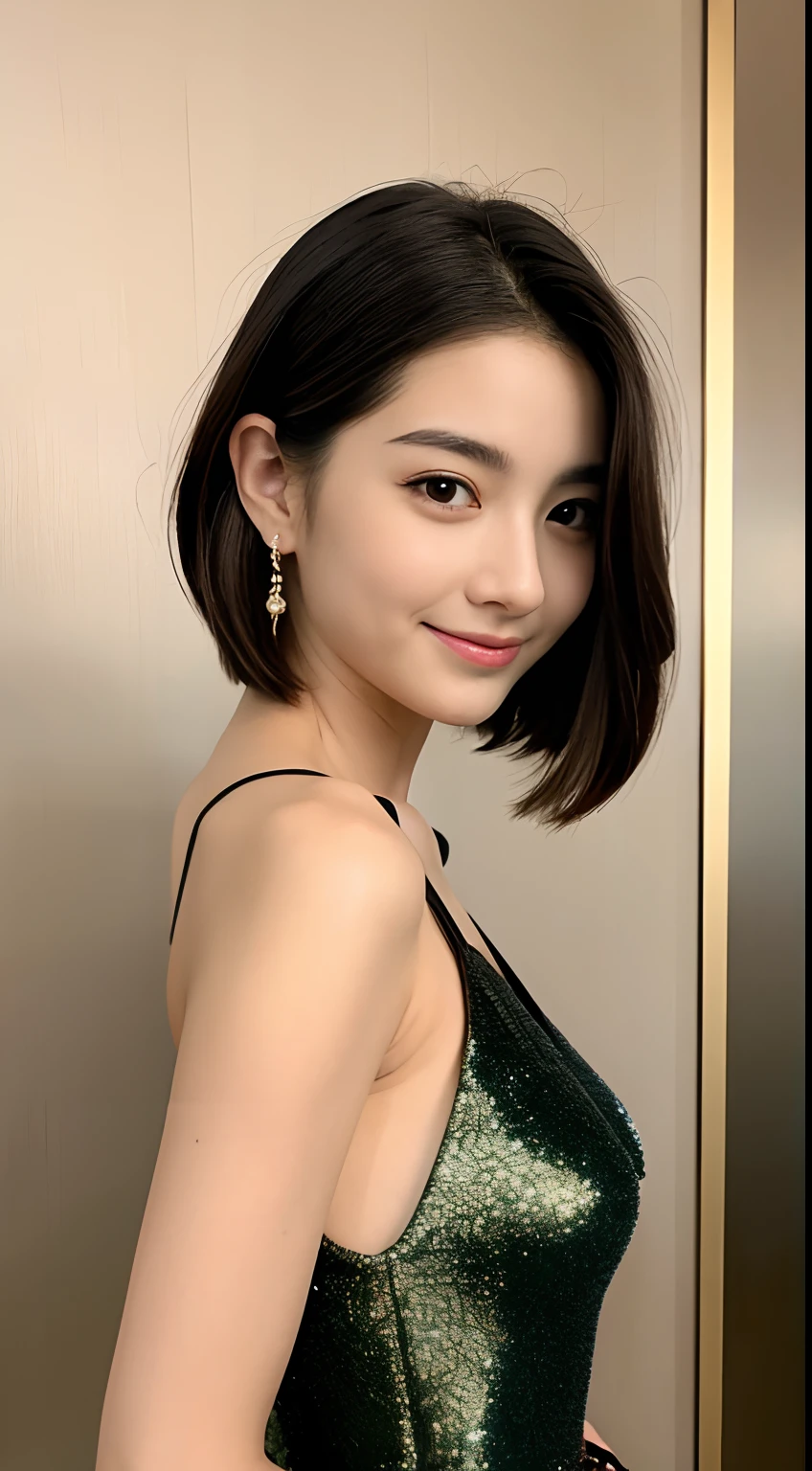 ((Best Quality, 8K, Masterpiece: 1.3)), 1girl, Slim Abs Beauty: 1.3, (Hairstyle Casual, Big Breasts: 1.2), Dress: 1.1, Super Fine Face, Delicate Eyes, Double Eyelids, Smile, Home