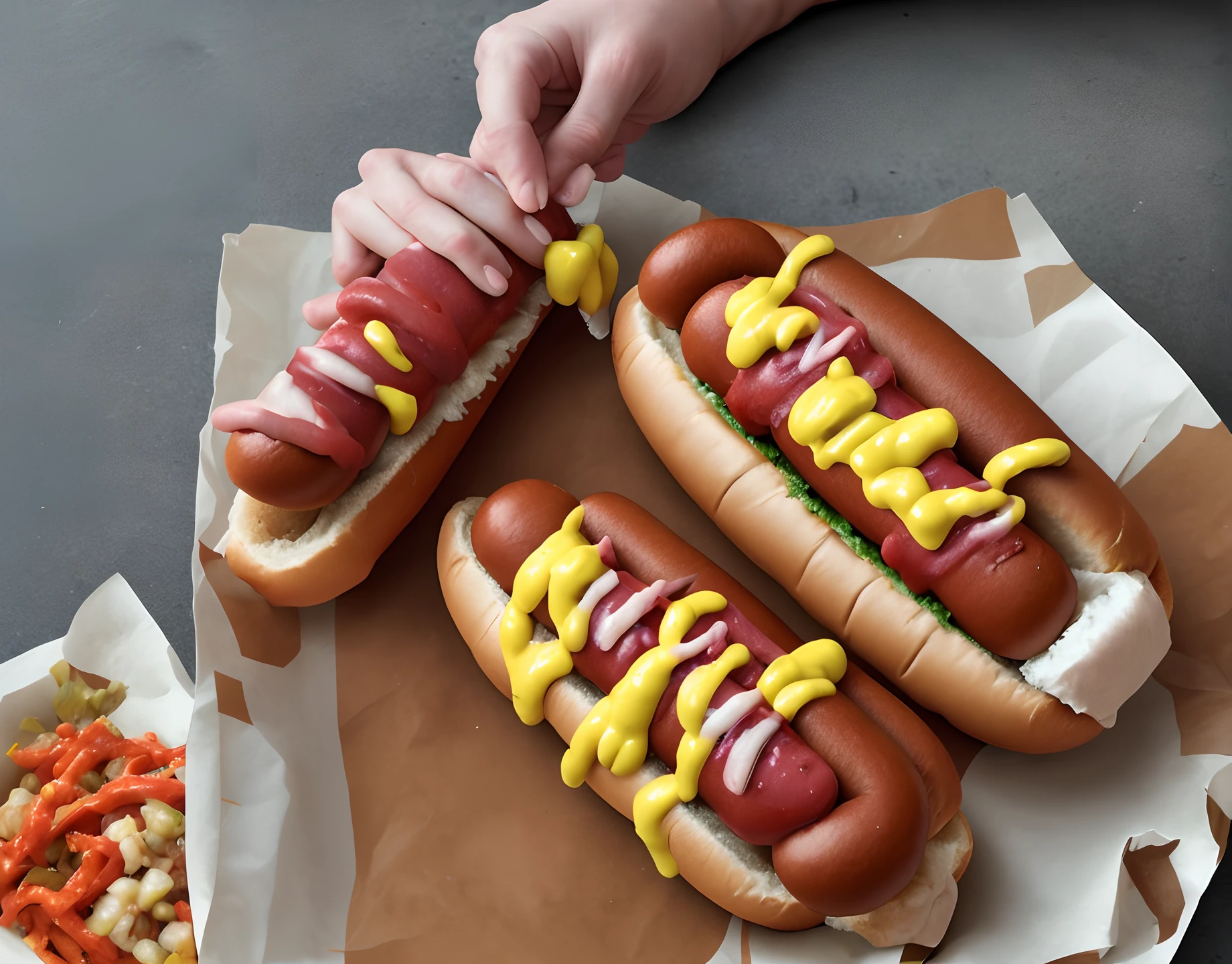 Pack of hotdogs labeled "David Doggs"