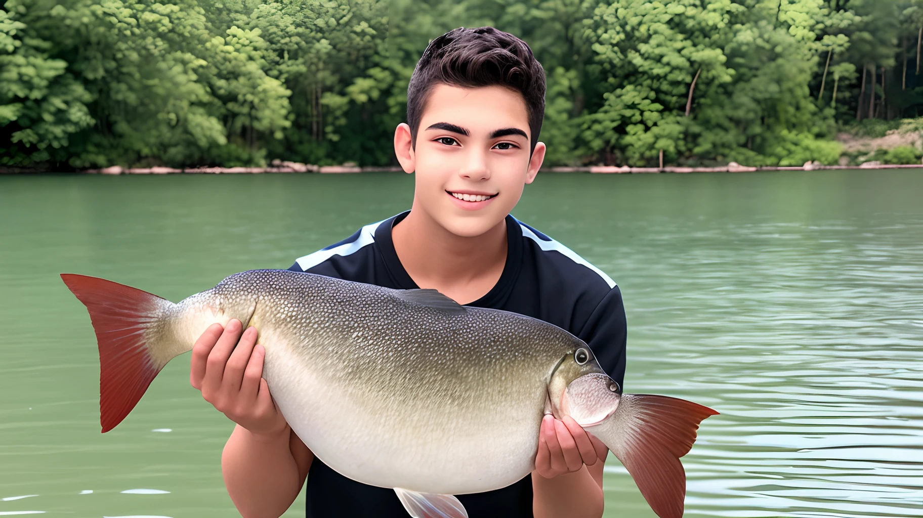 Photo of a male holding a fish