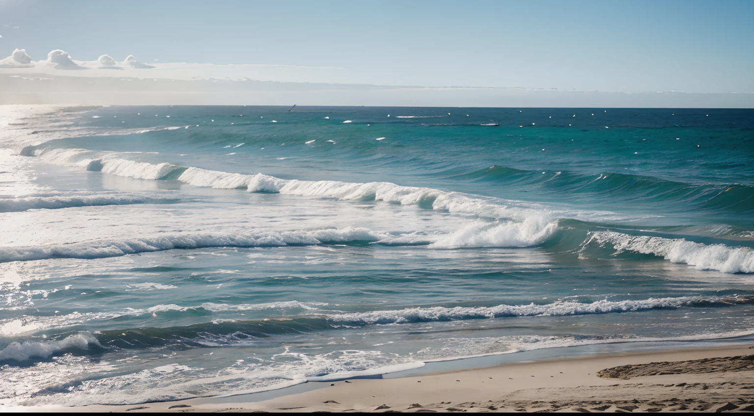 a hyper realistic photography of Bathers Beach in Perth, Western Australia, no people, Nikon D850 DSLR 4k camera, 100mm lens, F 1.2 aperture setting, bright and natural lighting, vibrant, fun and relaxing atmosphere