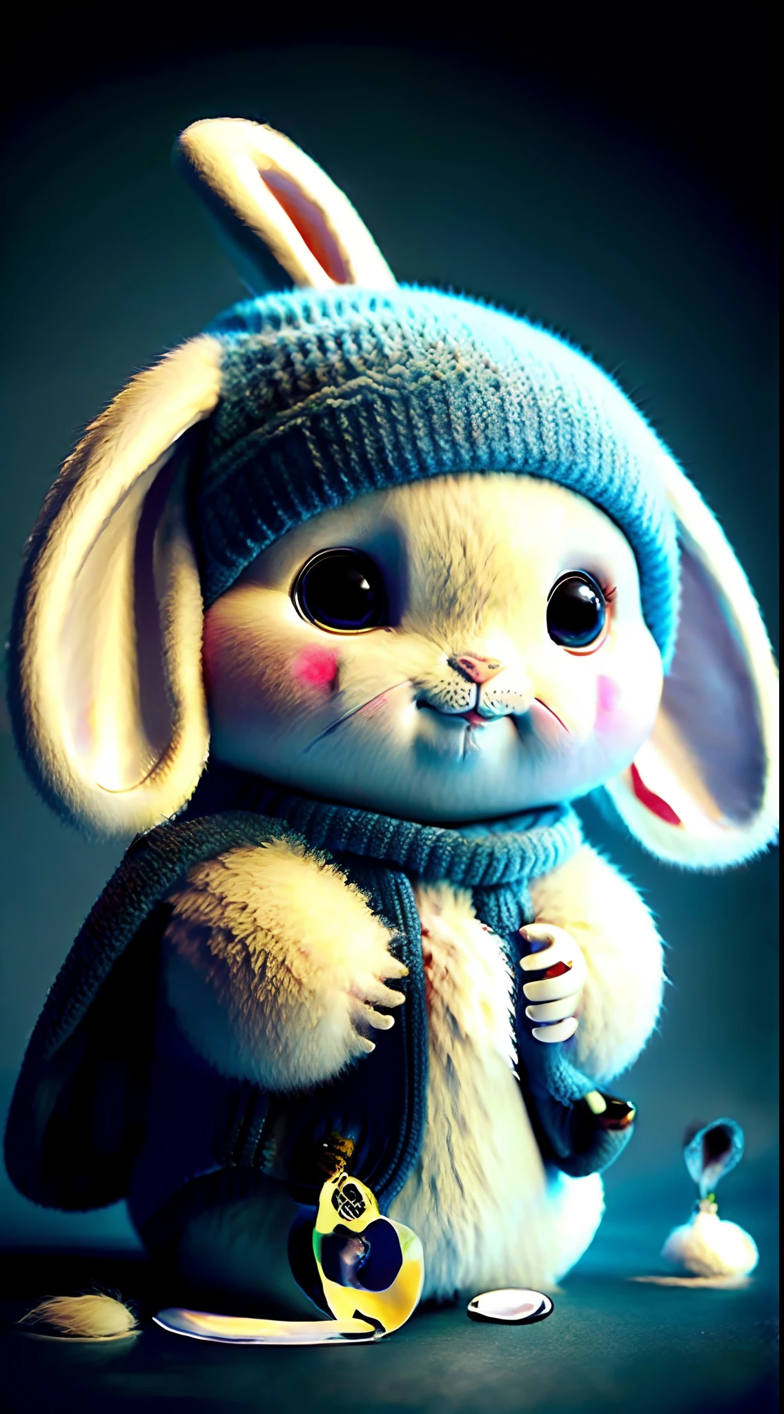 best qualtiy,A high resolution,tmasterpiece,Rabbit white,Tim Burton,large ear,Watery eyes,adolable,