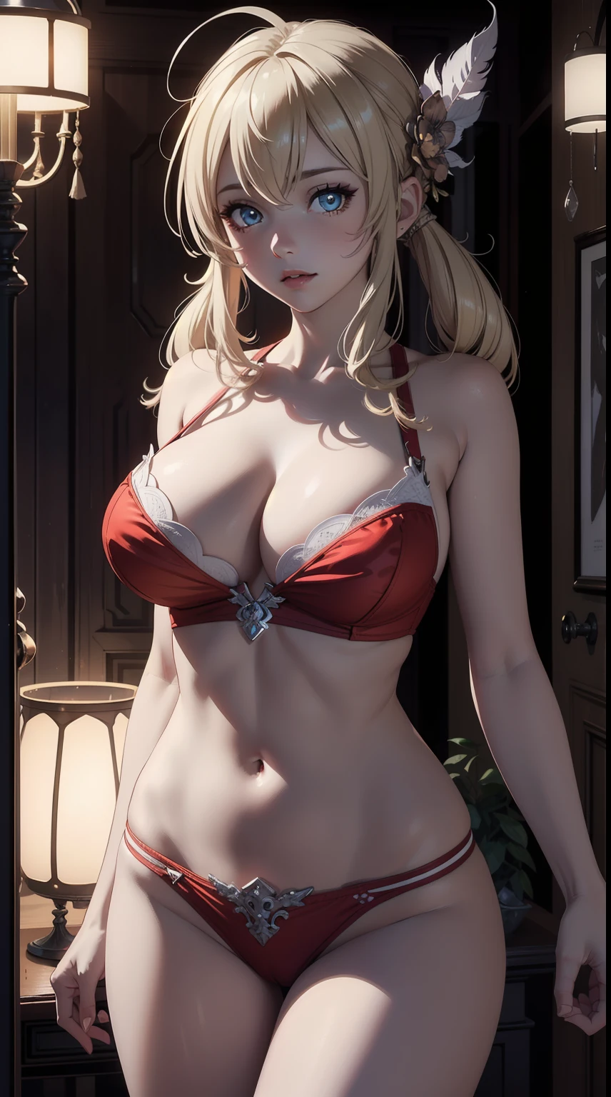 ((masterpiece)),(((bestquality))),((ultra-detailed)), ((beautiful detailed sky)), ((cinematic lighting)), depth of field, dynamic pose, (beautiful detailed girl),detailed lighting,(beautiful detailed eyes), large breast, (sexy), cleavage, bare thigh,kleedef, kleernd