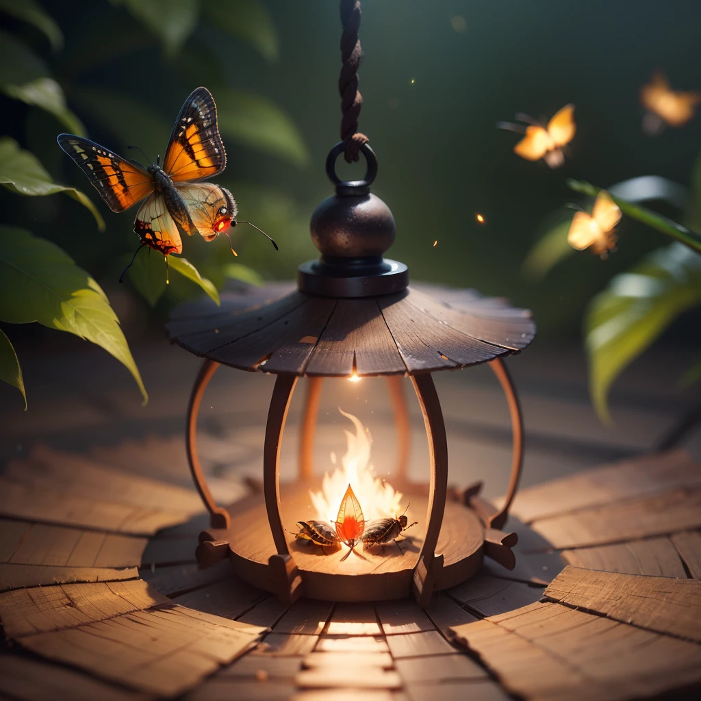 a firefly with a dim glow and a moth and a normal 2 fireflies almost get caught on a trap --auto --s2