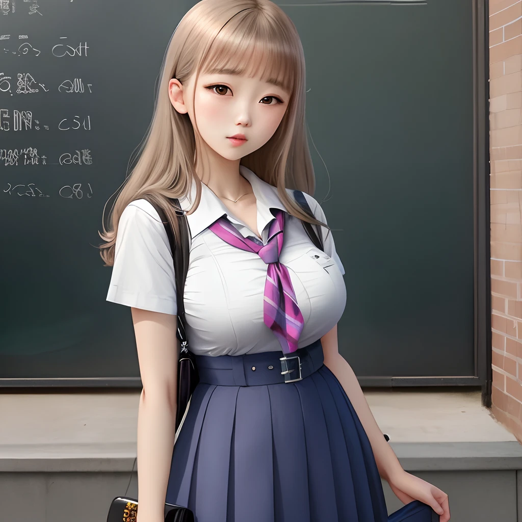 Slutty girl who's too cool for school big boobs small waist anime