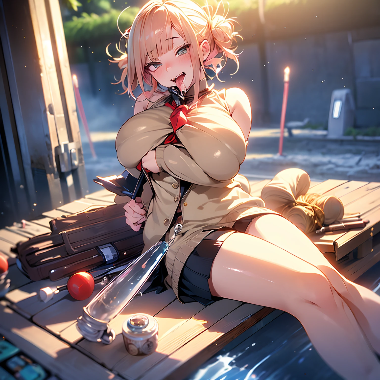 NSFW, top-quality、超A high resolution、(Photorealsitic:1.4)、1人、Woman without clothes、(huge-breasted:1.7)、looking at viewert、a closeup、full body Esbian、(masutepiece:1.2), (Best Quality:1.2), (Extremely detailed:1.2), (extra detailed face), (Photorealistic:1.2), (ultra-detailliert), (licking , in mouth, facials:1.3), Delicate eyes and face, Detailed eyes, (Yor, Bukkake, excessive cum in, cumdrip:1.2), (:1.0), (multiple penises, surrounded, too many:1.2), (hairy, Pubic hair:1.1), (Smile, Open mouth, :1.1), natta, on the beds、(Spread :1.5)