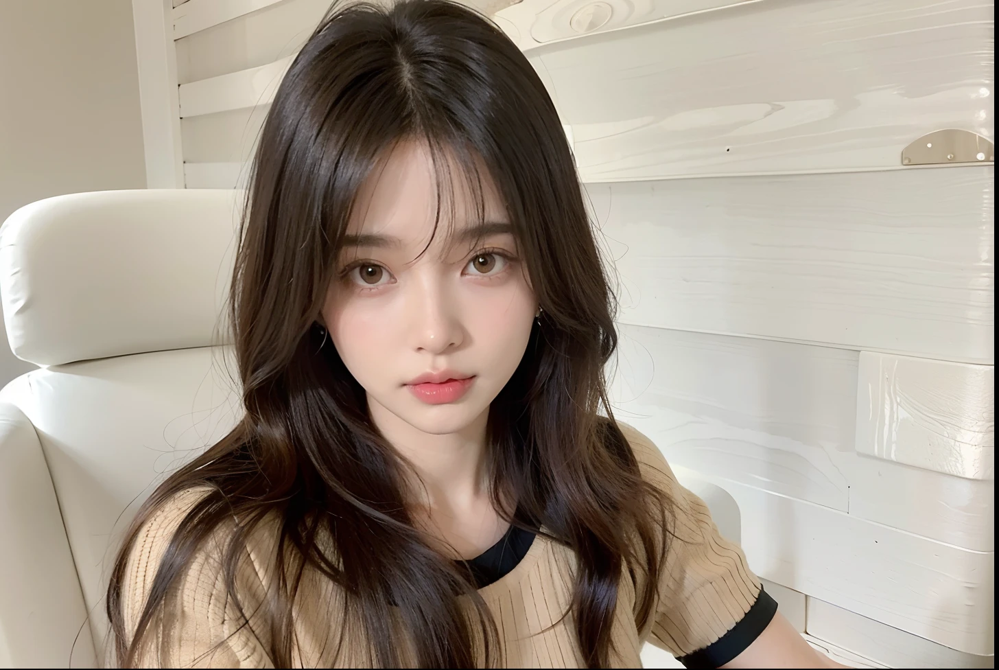 araffed woman with long brown hair and bangs posing for a picture, Lalisa Manobal, Lalisa Manoban de Blackpink, brown long hair con flequillo, long hair Con flequillo completo, long hair con flequillo, con flequillo, brown hair con flequillo, brown hair and bangs, she has black hair con flequillo, with brown bangs, Con flequillo completo