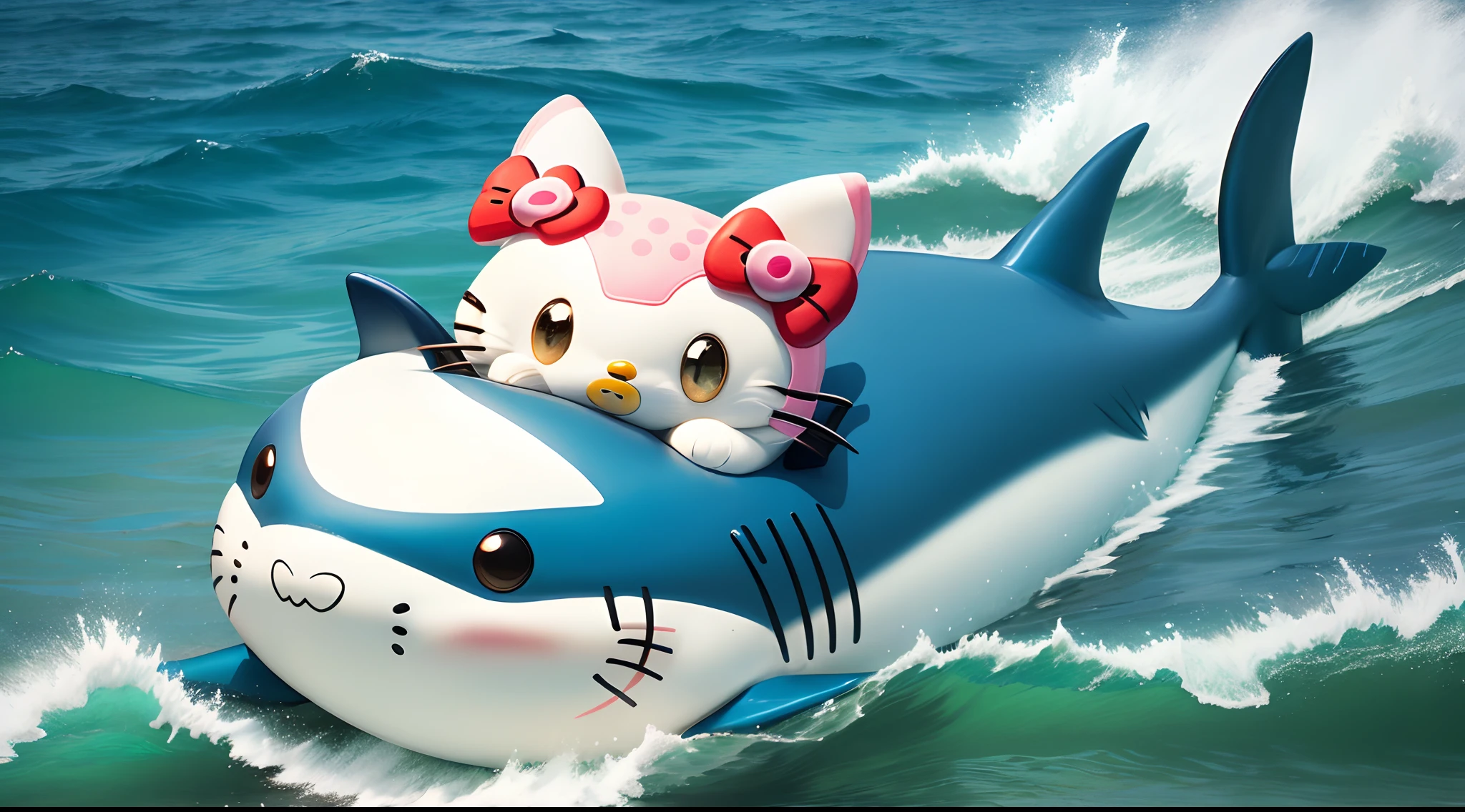 Hello kitty in a shark wonzy