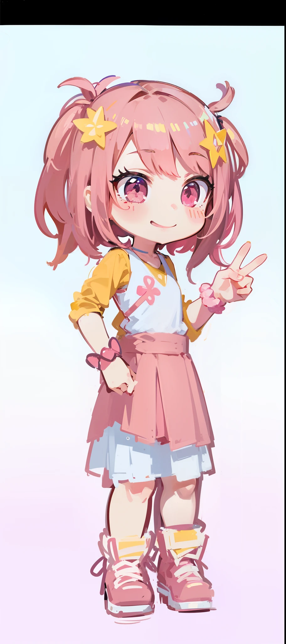 loli, abstraction, portrait, elemental, pink tone, hayase Nagatoro, flat color, smile, happiness, SD, 1985s,