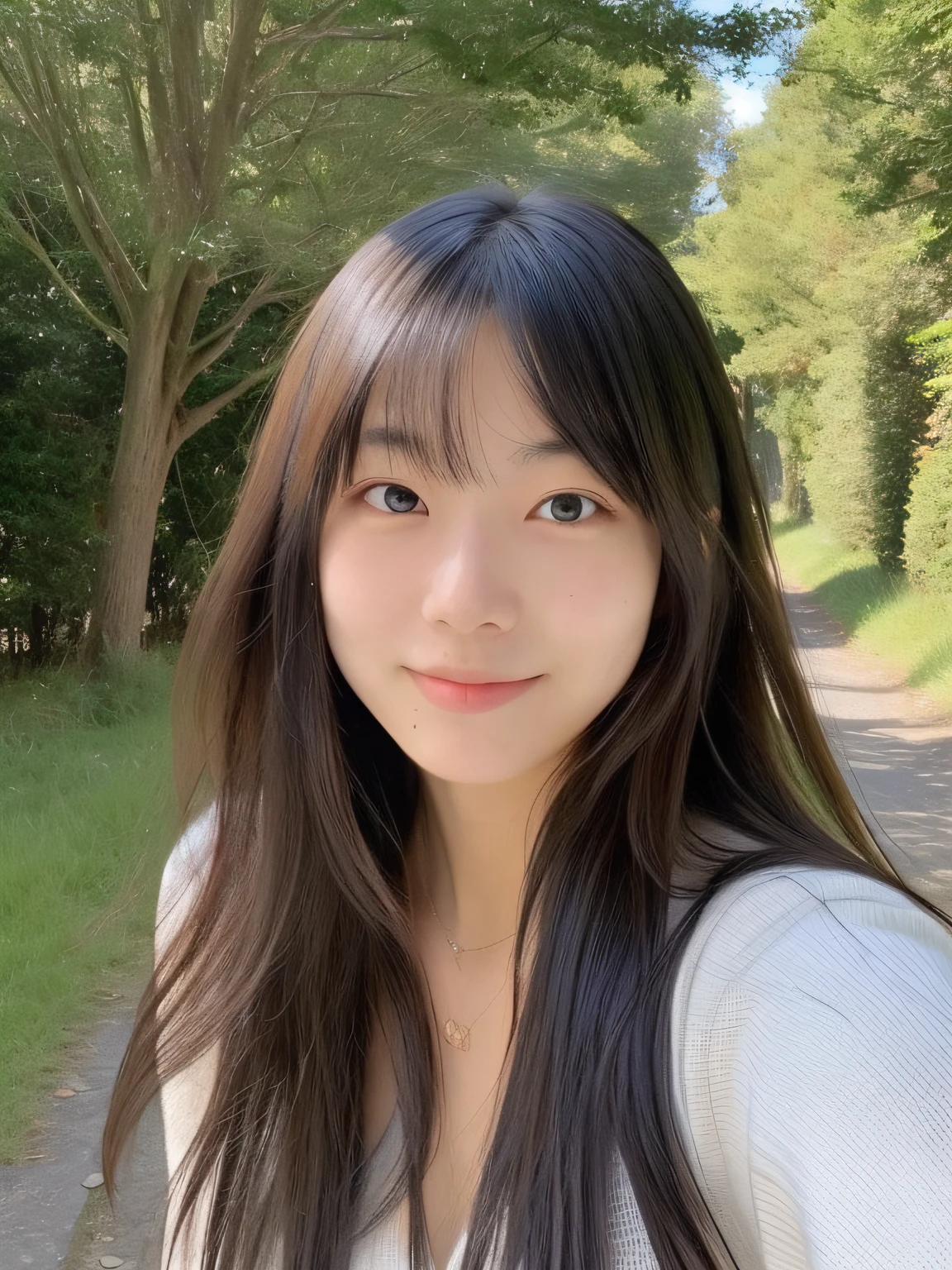 a 20 yo woman、on a hill、Avert your gaze to the side