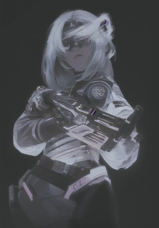 1girl, athletic, breasts, sxz-mgr-v1-4000 in battle stand, angry, fierece eyes, ninja assasin, metal gear type body armor, ((wearing metallic mouth mask)), white long messy hair, blue eyes, holding sword, dynamic pose, covered in blood, (detailed background), military base, (lens distortion:0,7), (chromatic aberration:0.7), (fim grain:0.7), intricate, unreal engine 5, volumetric lighting, realistic, cinematic, 4k, cinematic lighting, depth of field, masterpiece, perfect, hyper-detailed, hard lighting, intricate details, stop motion, hyperfocus, tonemapping, sharp focus, hyper detailed, ((white+blue theme))