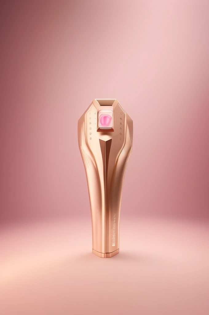 A beauty device product is placed in the middle，Minimalist skincare stage design，peacful , Light pink gold tone，Stage focus , Digital environment，commerciaphotography，Fashion advertising posters , C4D OctaneRender and BlenderStudio lighting is of high quality, Ultra HD 32KUHD