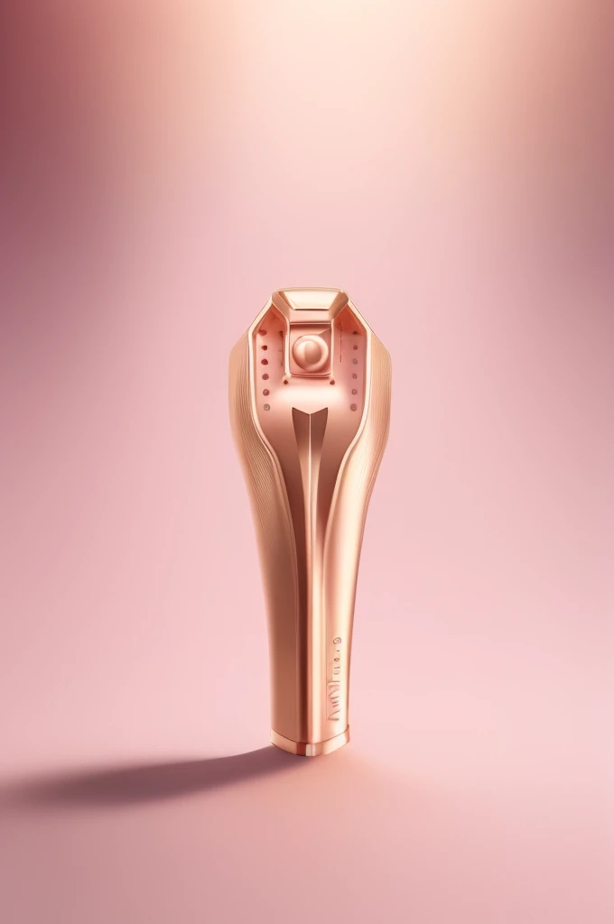 A beauty device product is placed in the middle,Minimalist skincare stage design,peacful , Light pink gold tone,Stage focus , Digital environment,commerciaphotography,Fashion advertising posters , C4D OctaneRender and BlenderStudio lighting is of high quality, Ultra HD 32KUHD