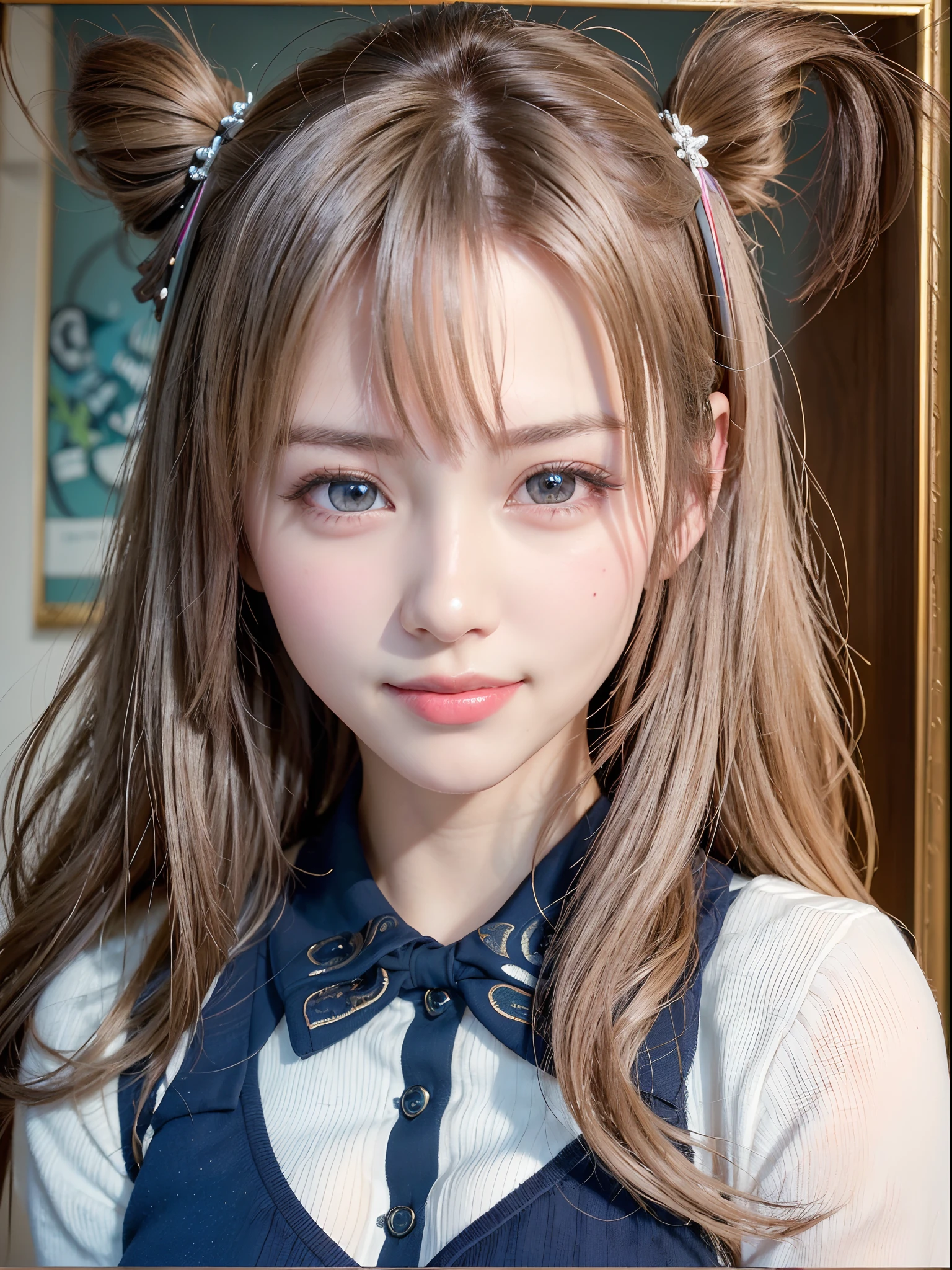 (Finest quality)),(超A high resolution),(ultra-detailliert),(Meticulous portrayal),((best pictures)),(Finest works of art),Ultra-Precision Art,The art of astounding depiction, (hi-school girl:1.5),blazers:1.3, (Beautiful face with dense and detailed details:1.3),A smile:1.3,