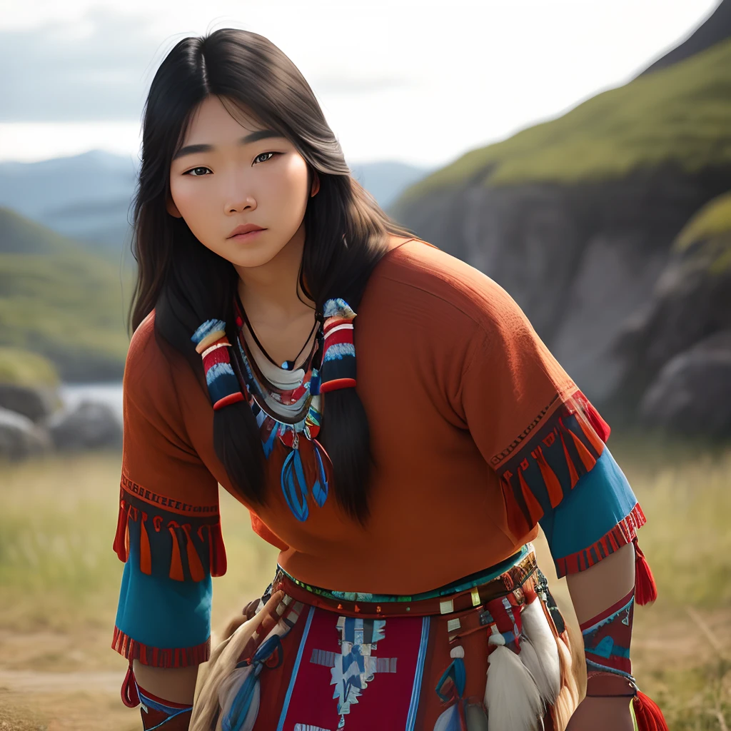 Realistic Native American, Norwegian, Korean babe