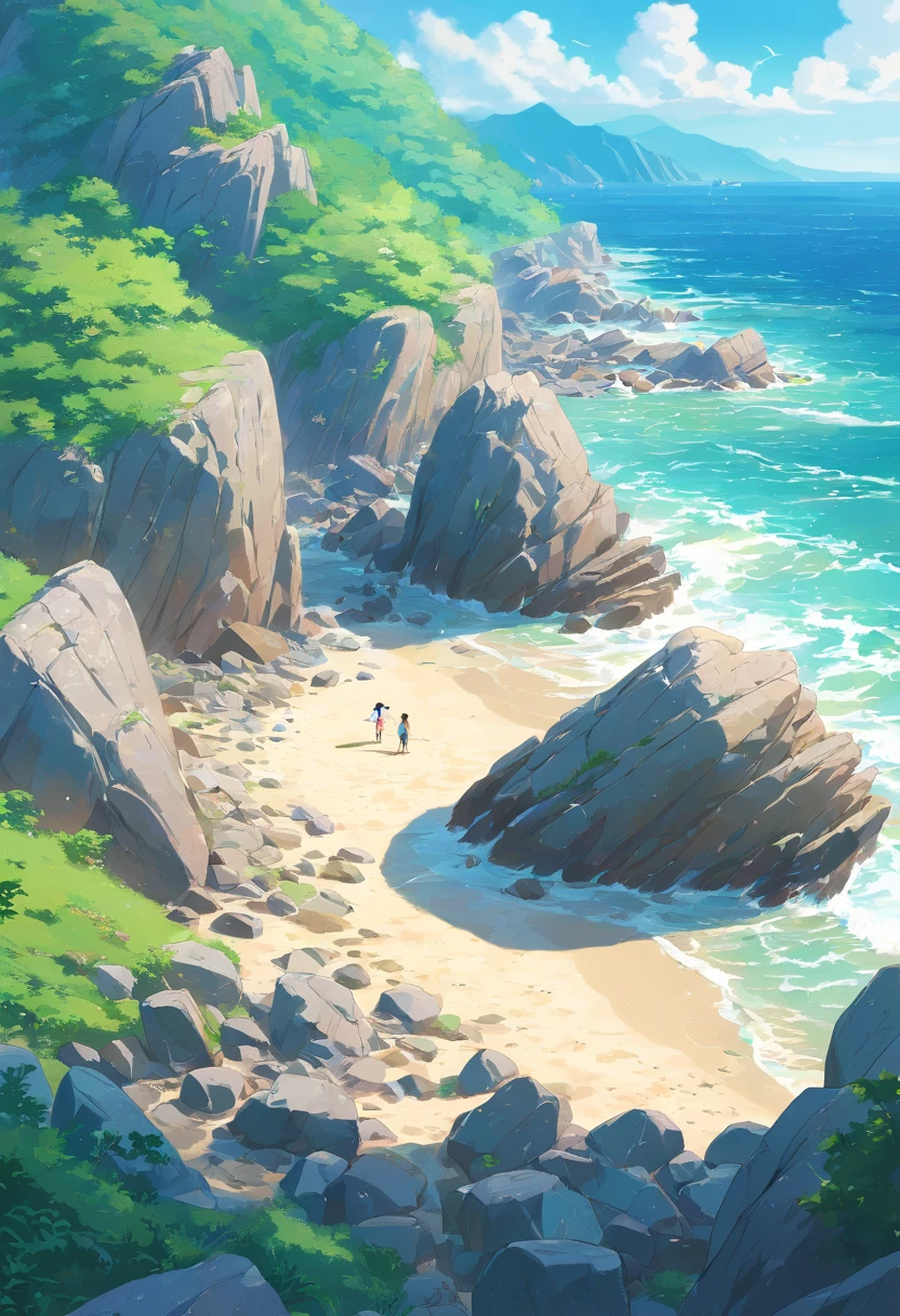 Rocky areas on the coast large rocks