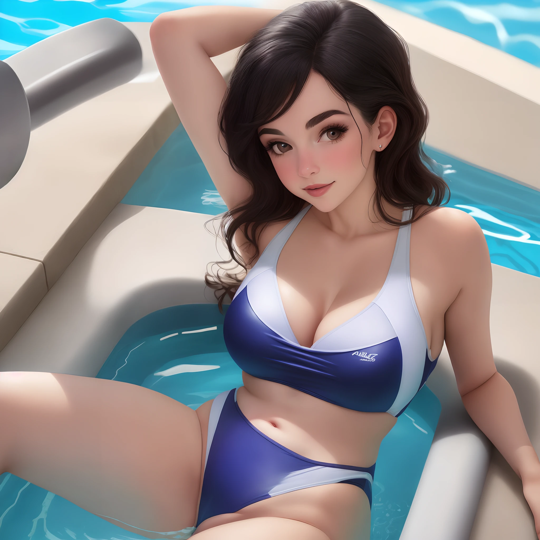 Charlie Damelio in a swimsuit by a pool