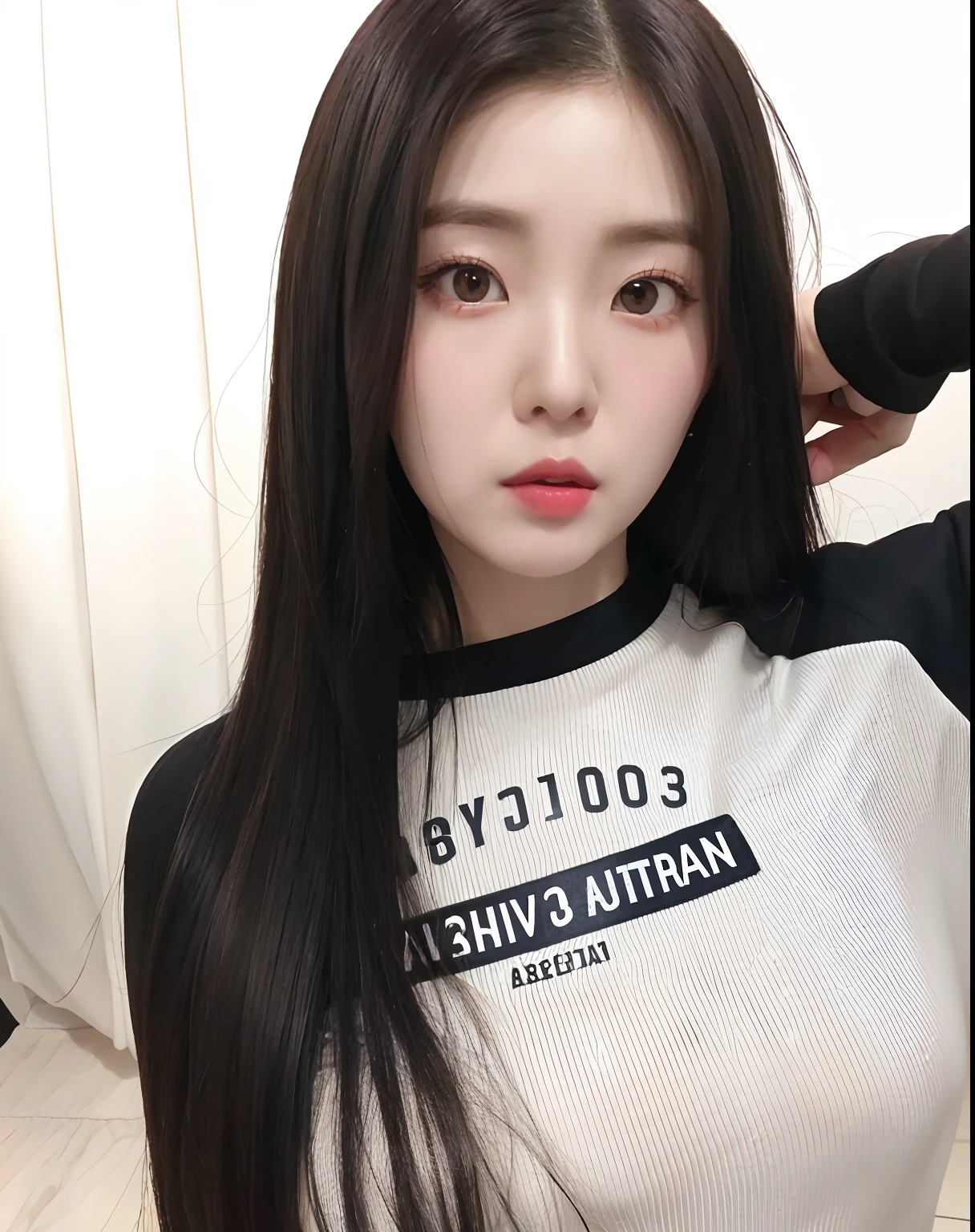 mulher arafed com longos cabelos pretos vestindo uma camisa branca, Ulzzang, menina coreana, Mulher sul-coreana bonita, cruel korean goth girl, linda mulher coreana jovem, com cabelos longos, korean symmetrical face, dilraba dilmurat, Ilya Kuvshinov com cabelo longo, Asian girl with long hair, Jaeyeon Nam, Beautiful Asian girl