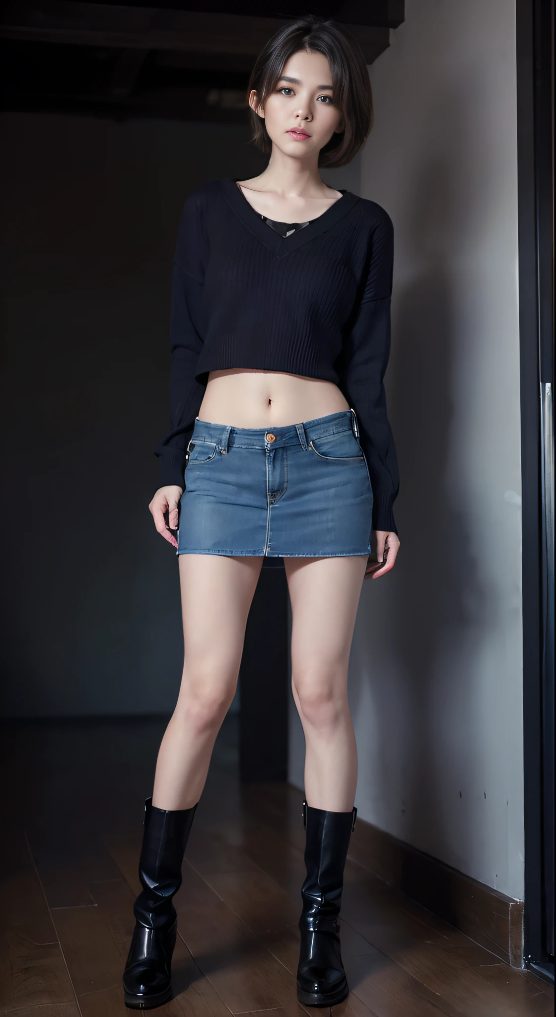 (masuter piece:1.3)、(8K、Photorealsitic、Raw photography、top-quality: 1.4)、(1girl in)、beautiful countenance、(Lifelike face)、(A dark-haired、short-hair:1.3)、Beautiful hairstyle、realisticeyes、