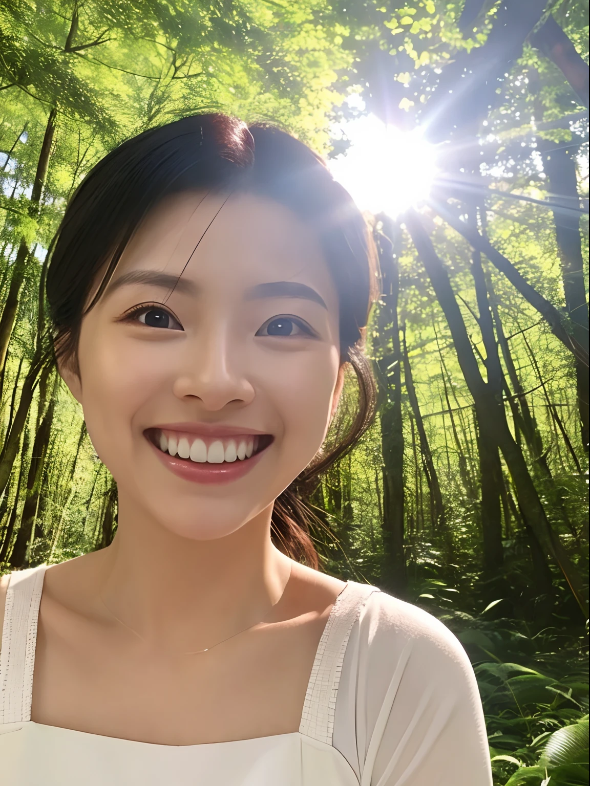 Self Whitening Salon,Instagram Posts,Bright background,In the forest,Nice smile,Impressive white teeth,Neat and clean,Natural atmosphere,Beautiful fece,A Japanese Lady