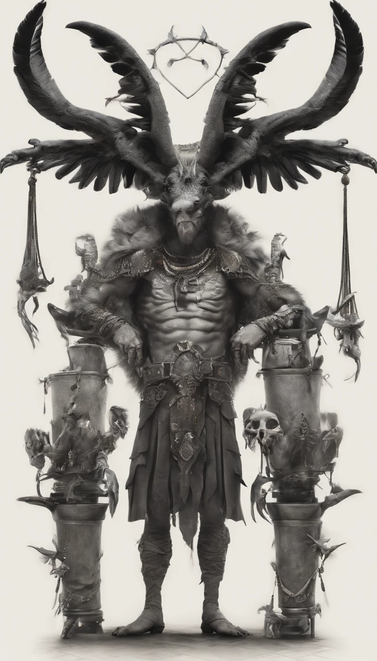 (Best quality,Ultra-detailed,Realistic:1.37),Demonic hand-like claws,Ferocious demon wings with bone spurs,ear piercings,necklace,Low-top black top,Black shorts,combat scene,Sleeveless,Body portrait,Extraordinary surrealist art,Detailed portrait composition,portraiture,Neck accessories,Devilish appearance,Gloomy atmosphere,Long boots.