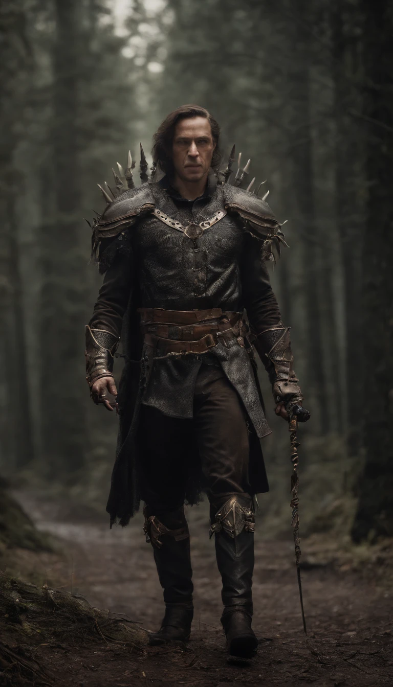 (Best quality,Ultra-detailed,Realistic:1.37),Demonic hand-like claws,Ferocious demon wings with bone spurs,ear piercings,necklace,Low-top black top,Black shorts,combat scene,Sleeveless,Body portrait,Extraordinary surrealist art,Detailed portrait composition,portraiture,Neck accessories,Devilish appearance,Gloomy atmosphere,Long boots.