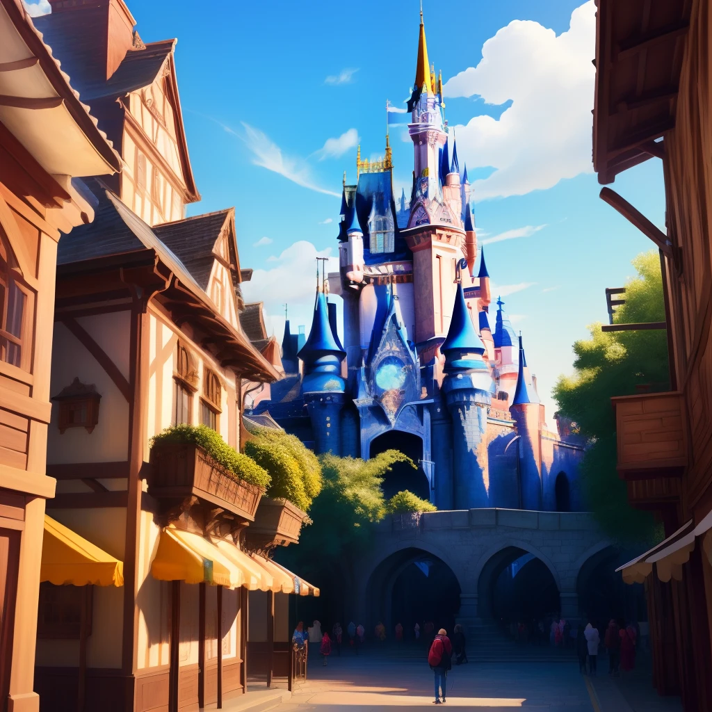 theme park Adults and children colourfull Fairy tale