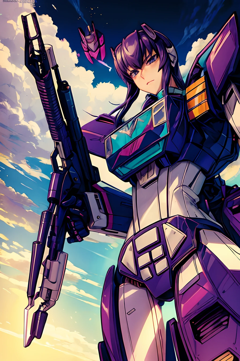 Saeko Busujima y Soundwave, Un primer plano de un robot con una espada, Soundwave, girl in mecha cyber armor, streamlined pink armor, onda sonora, Mech Decepticon gris oscuro, mecha hembra, Female Female Dragon Head Robot, Alas de mecha, Estilo Neon Genesis Evangelion, Cybertroniano, Pterodactyl wick, de transformadores